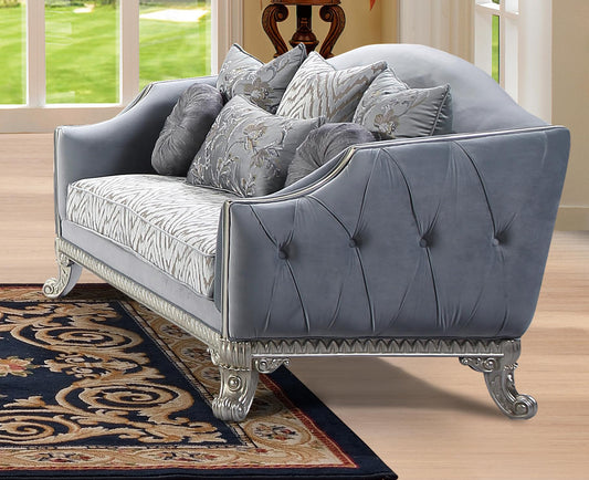 Venus Transitional Style Loveseat in Silver finish Wood Cosmos Furniture