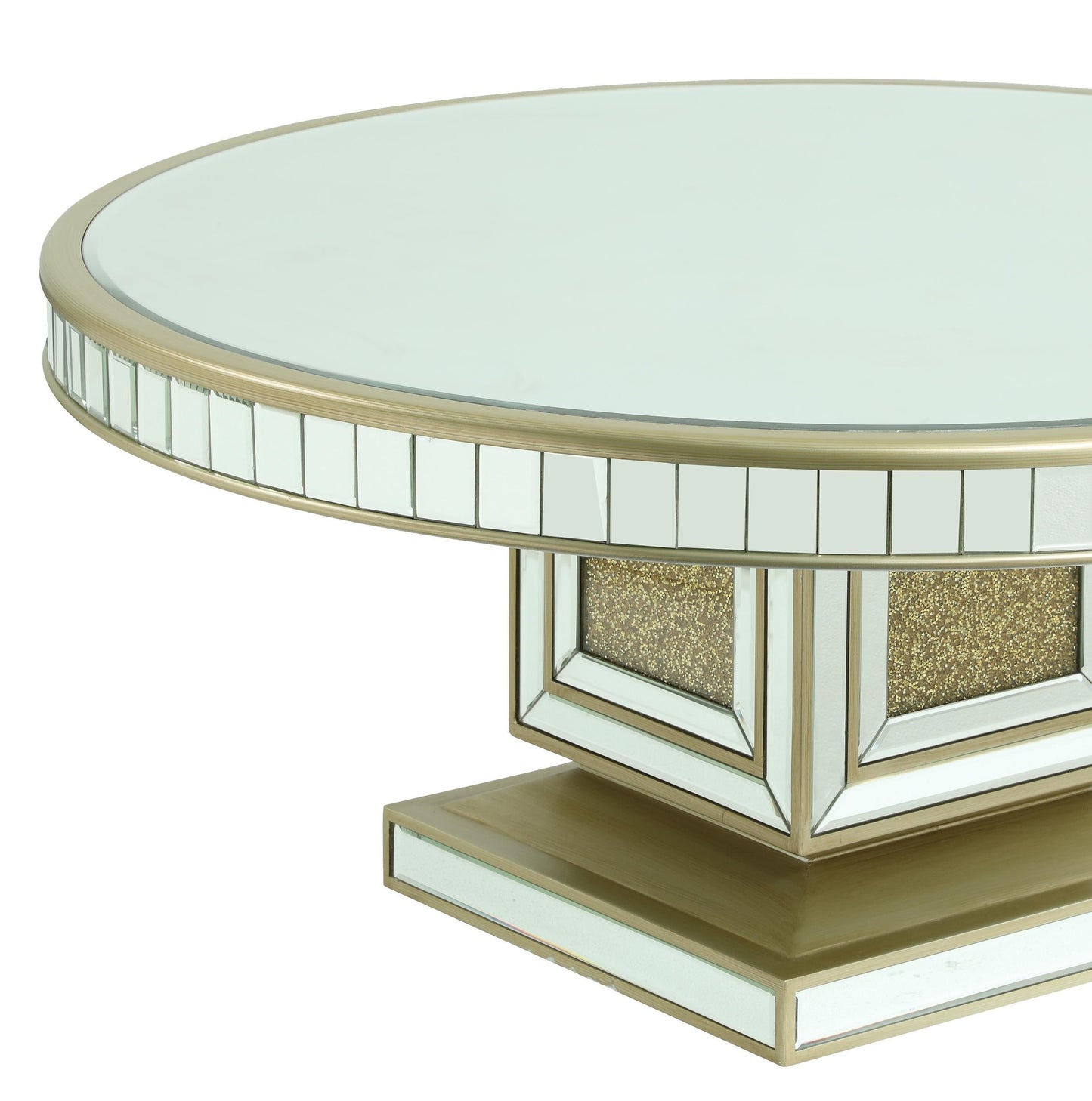 Harlow Modern Style Glass Coffee Table with Gold fiinish Cosmos Furniture