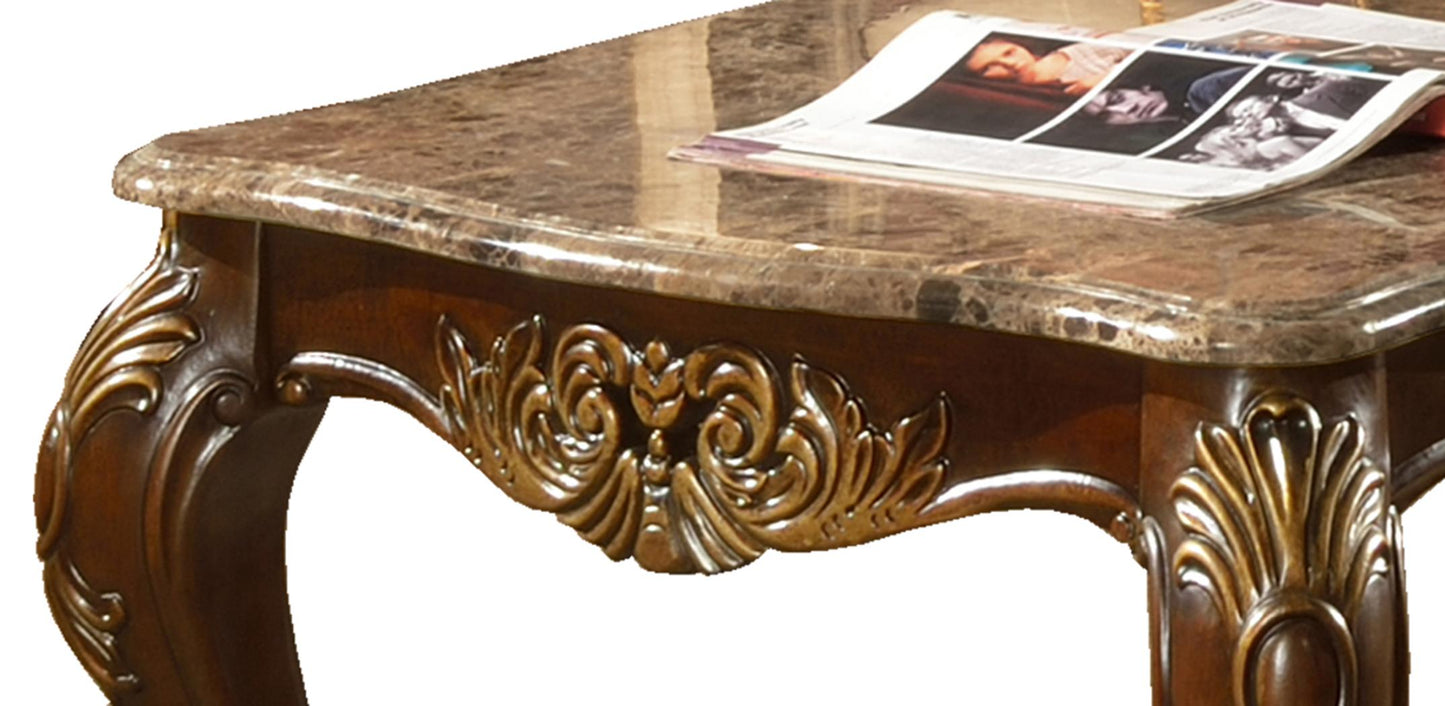 Britney Traditional Style Coffee Table in Cherry finish Wood Cosmos Furniture