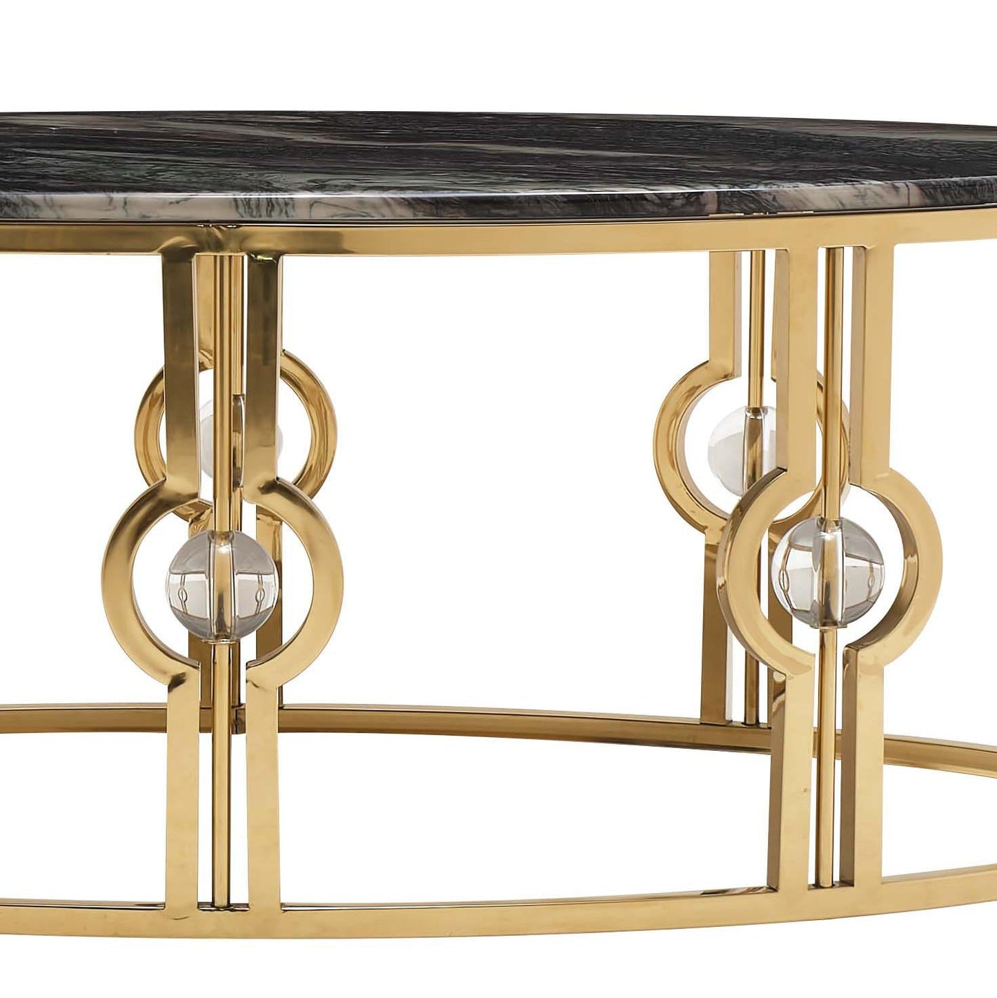 Anika Modern Style Marble Coffee Table with Metal Base Cosmos Furniture