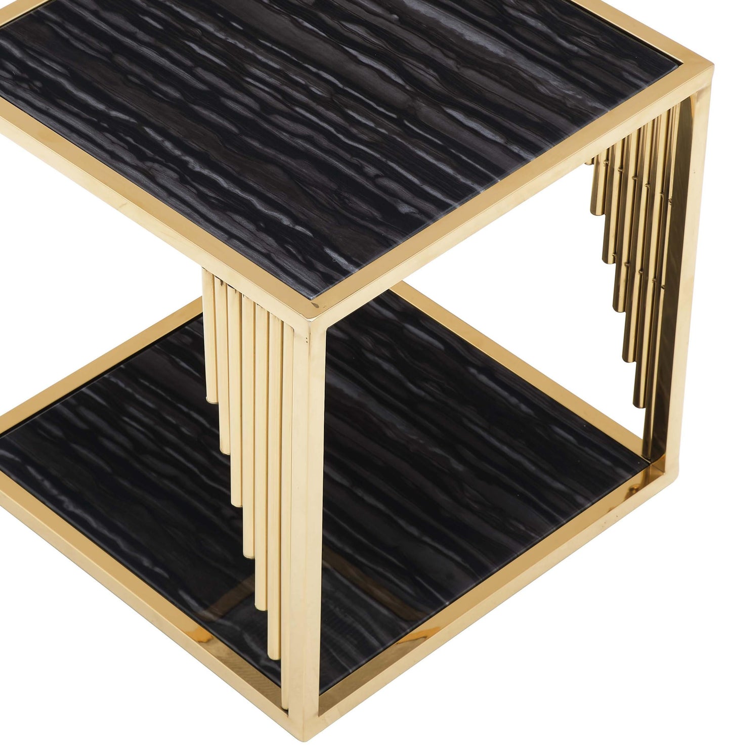 Kari Modern Style Marble End Table with Metal Base Cosmos Furniture