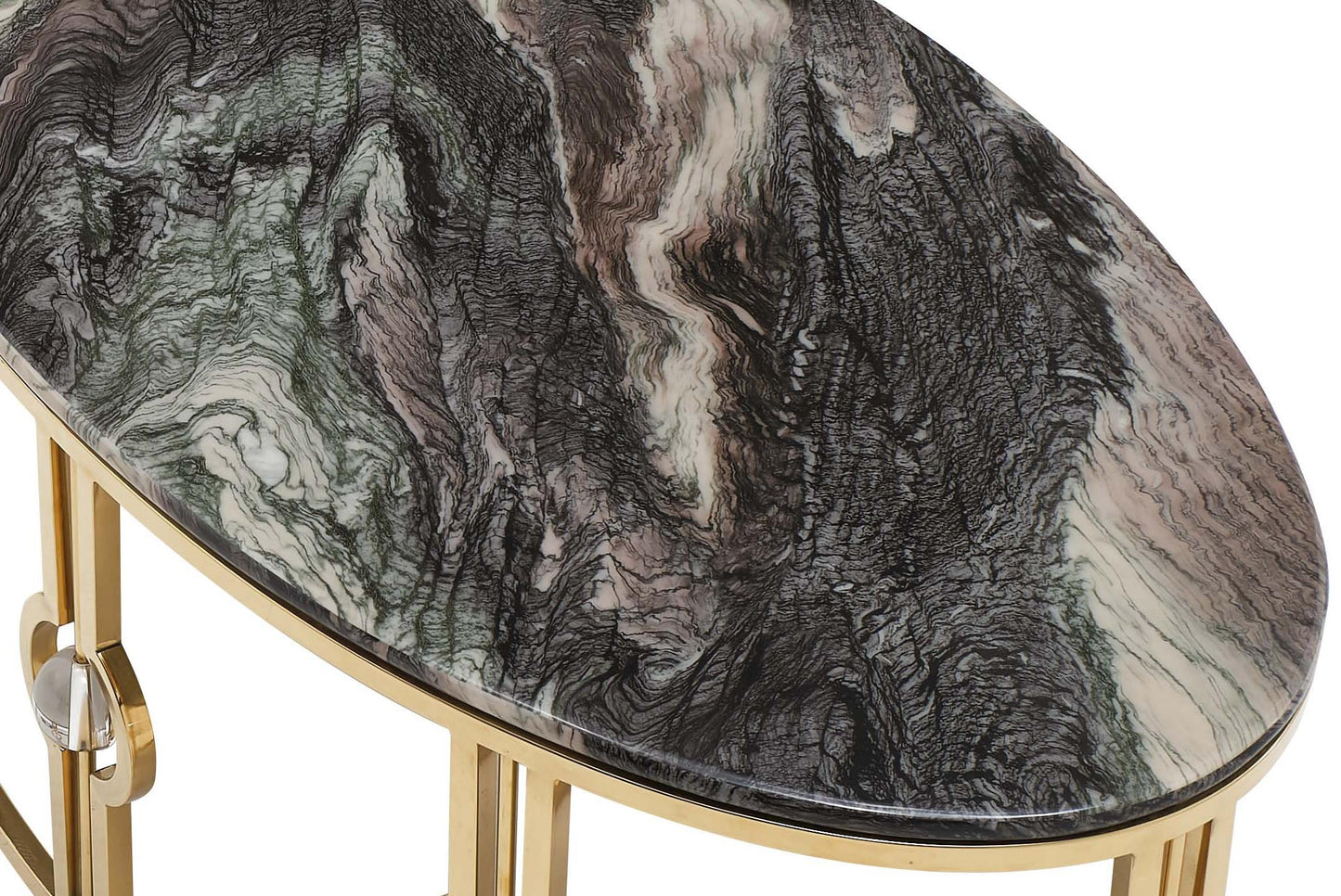 Anika Modern Style Marble Coffee Table with Metal Base Cosmos Furniture