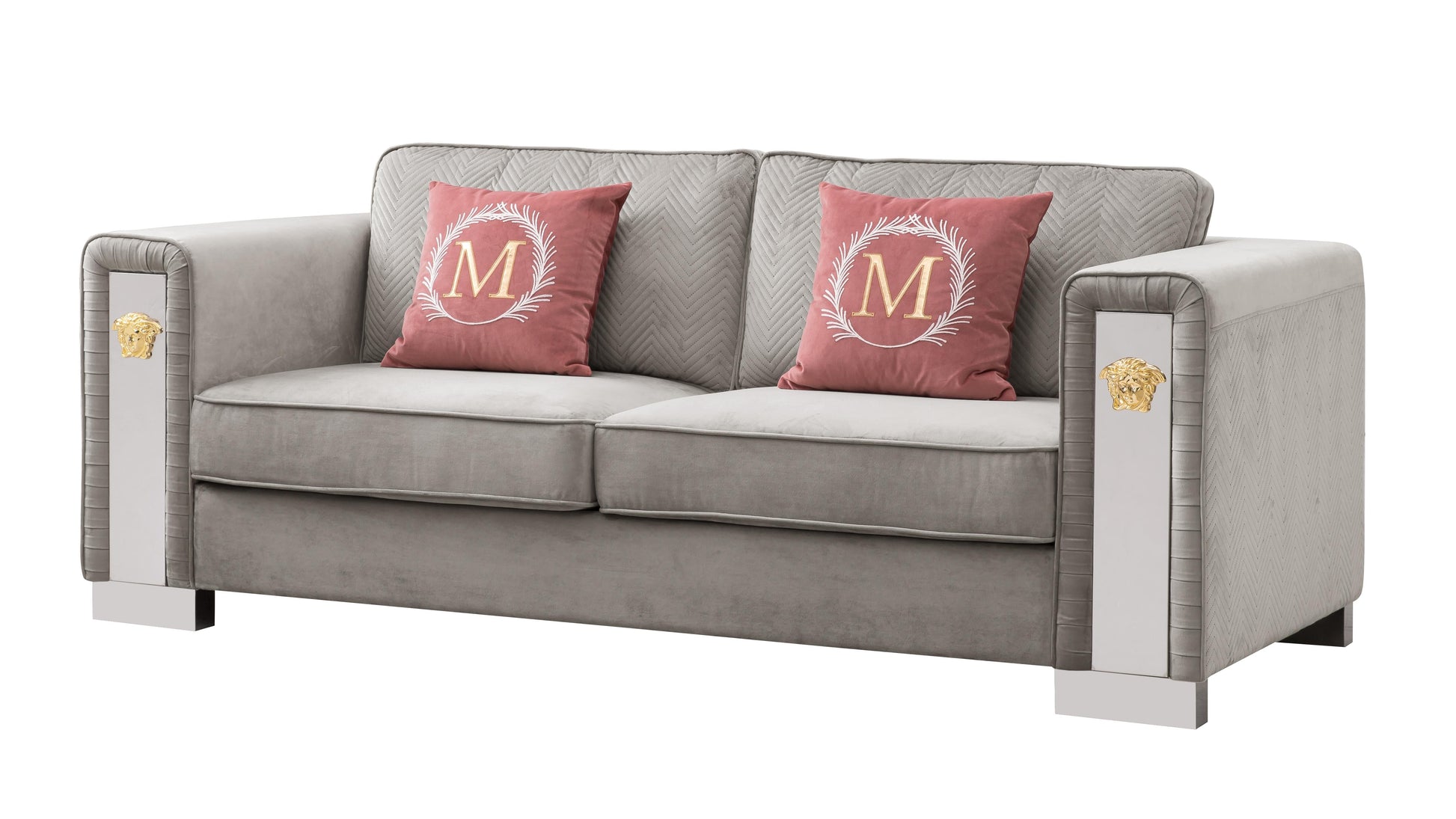 William Modern Style Gray Sofa with Metal legs Cosmos Furniture