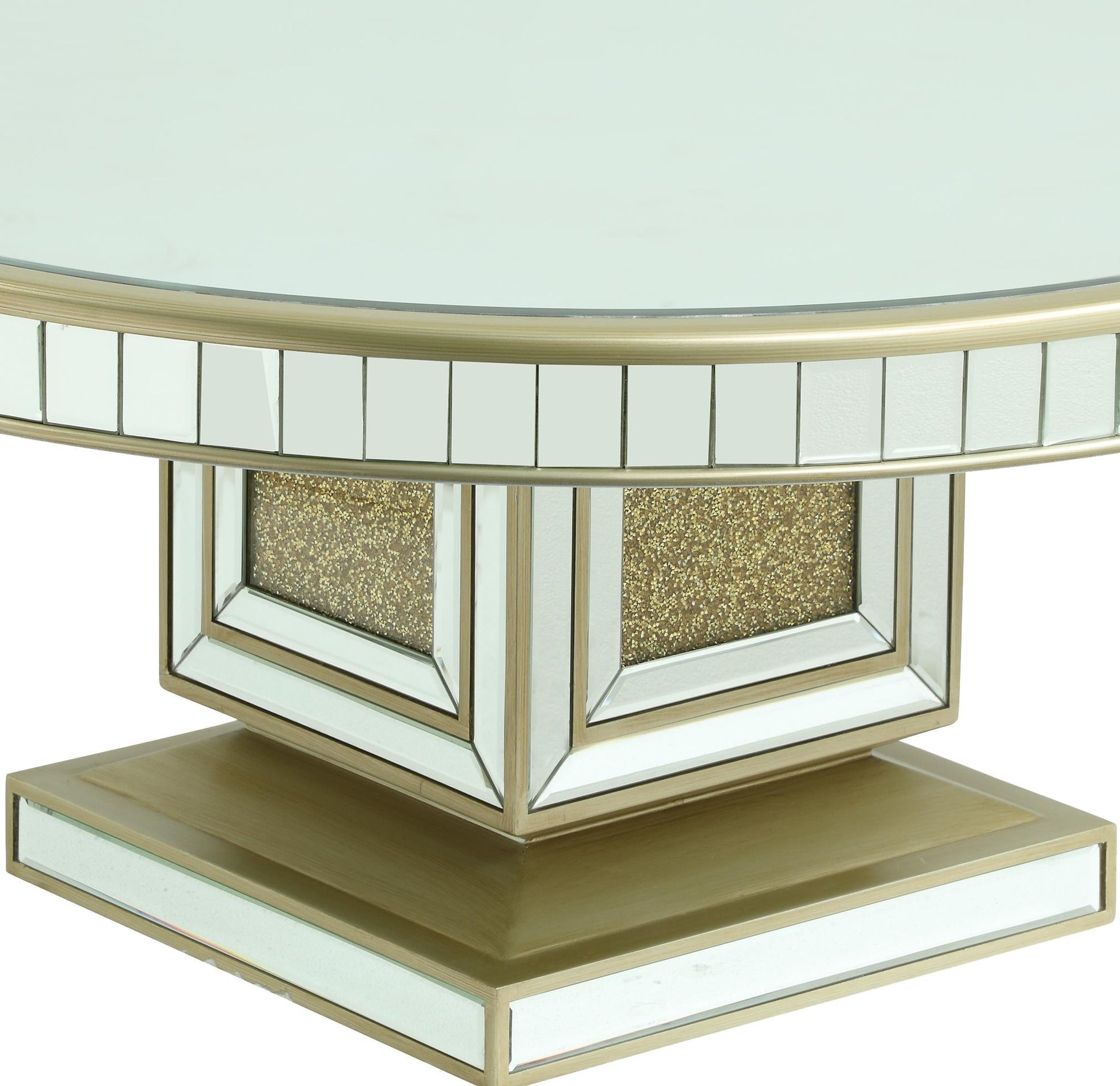 Harlow Modern Style Glass Coffee Table with Gold fiinish Cosmos Furniture