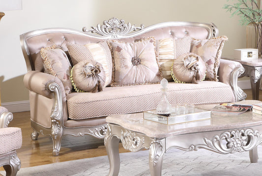 Daisy Traditional Style Sofa in Pearl finish Wood Cosmos Furniture