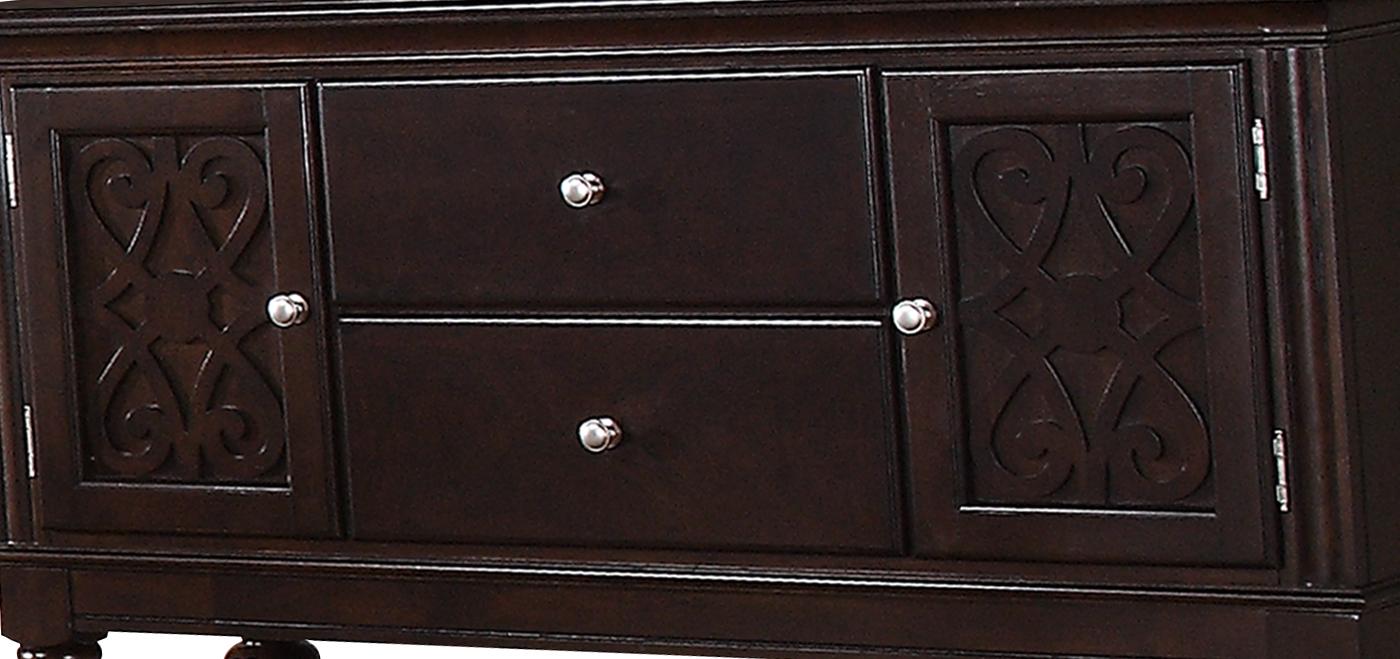 Zora Transitional Style Dining Server in Cherry finish Wood Cosmos Furniture