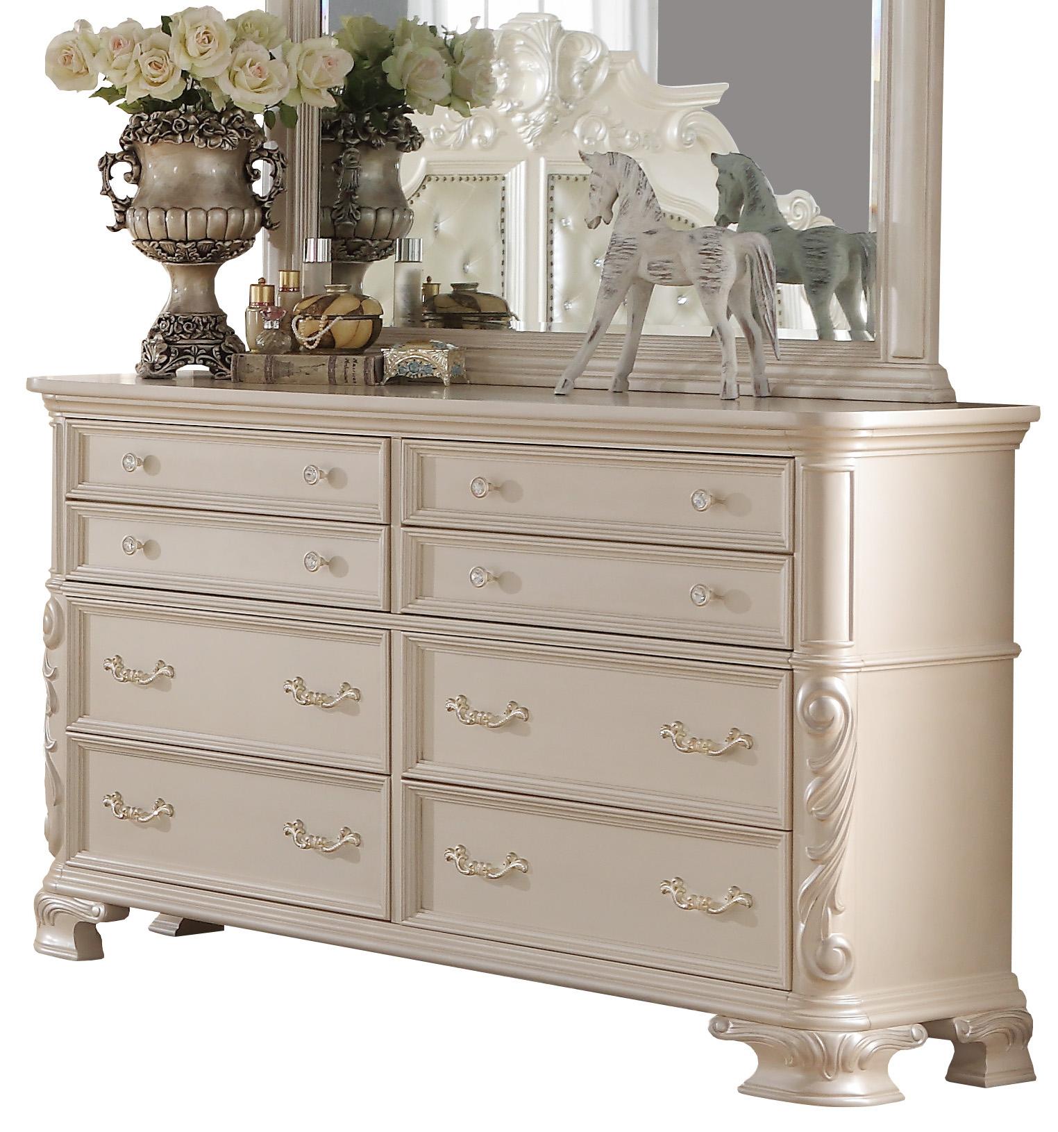 Victoria Traditional Style Dresser in Off-White finish Wood Cosmos Furniture