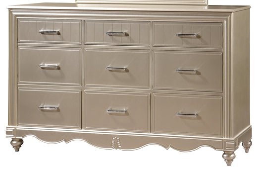 Faisal Transitional Style Dresser in Champagne finish Wood Cosmos Furniture