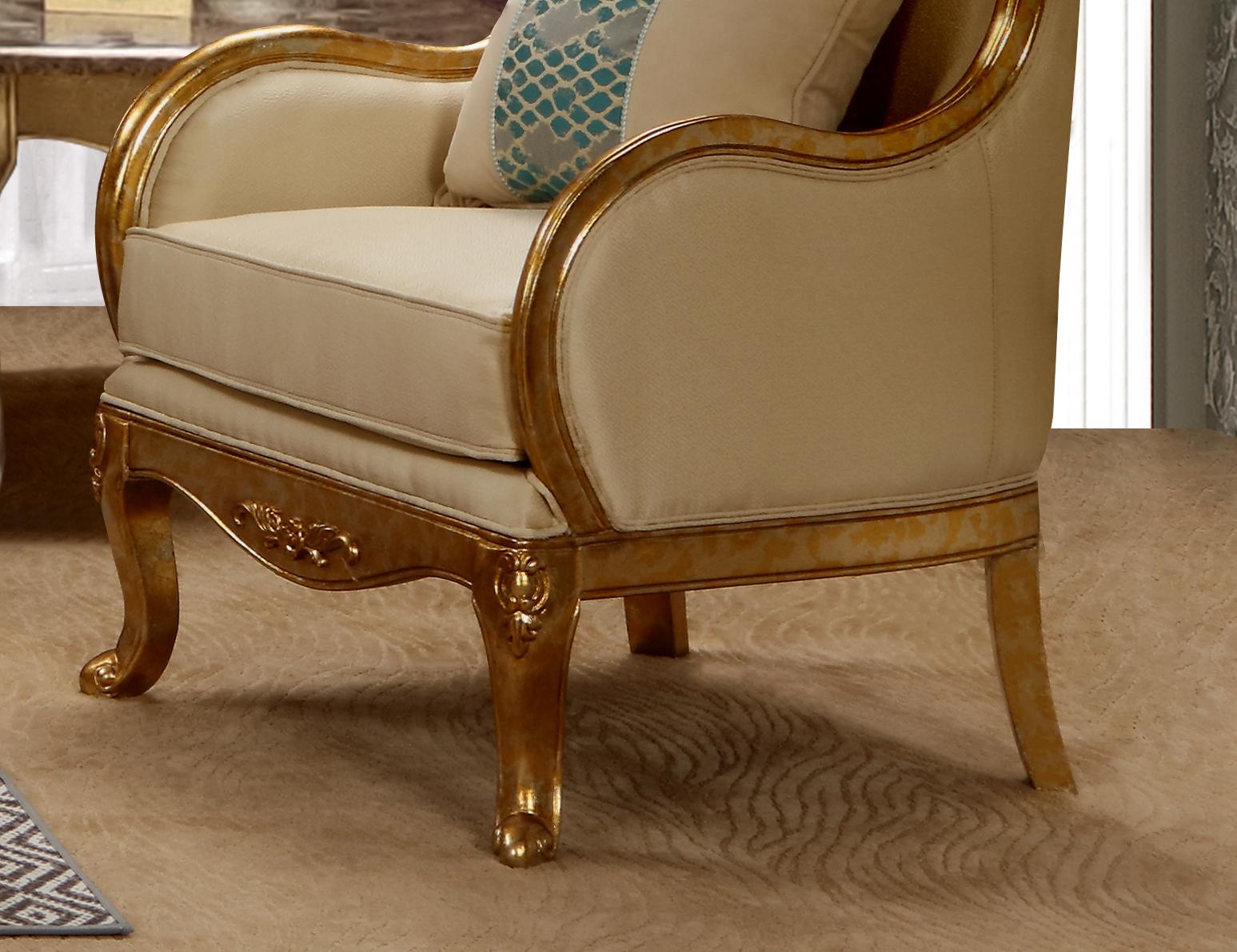 Majestic Transitional Style Chair in Gold finish Wood Cosmos Furniture