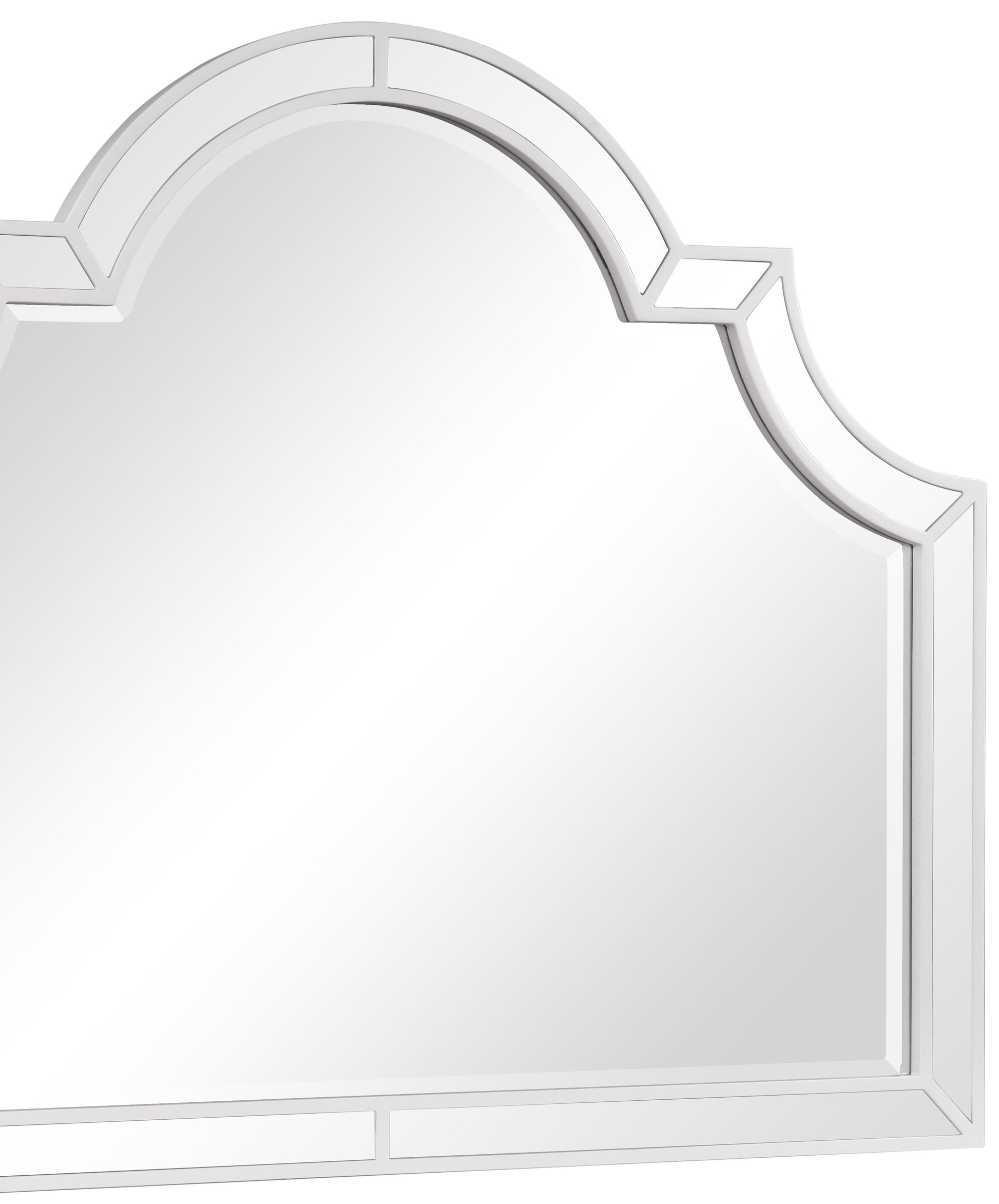 Grand Gloria Contemporary Style Mirror in White finish Wood Cosmos Furniture