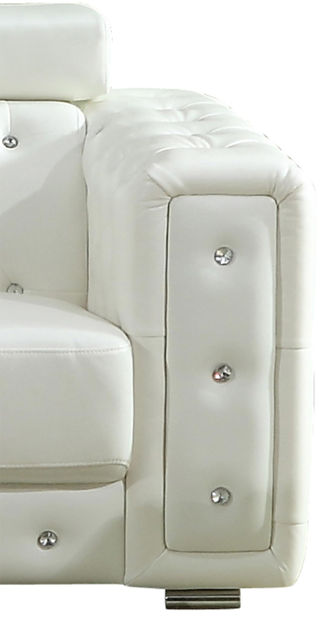 Charlise Modern Style White Sofa in Faux Leather Cosmos Furniture