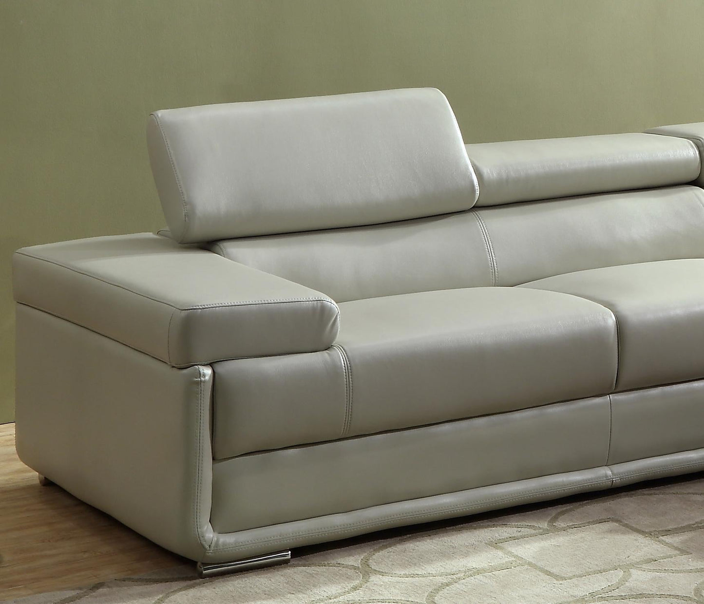 Zenith Beige Sectional in Faux Leather Cosmos Furniture