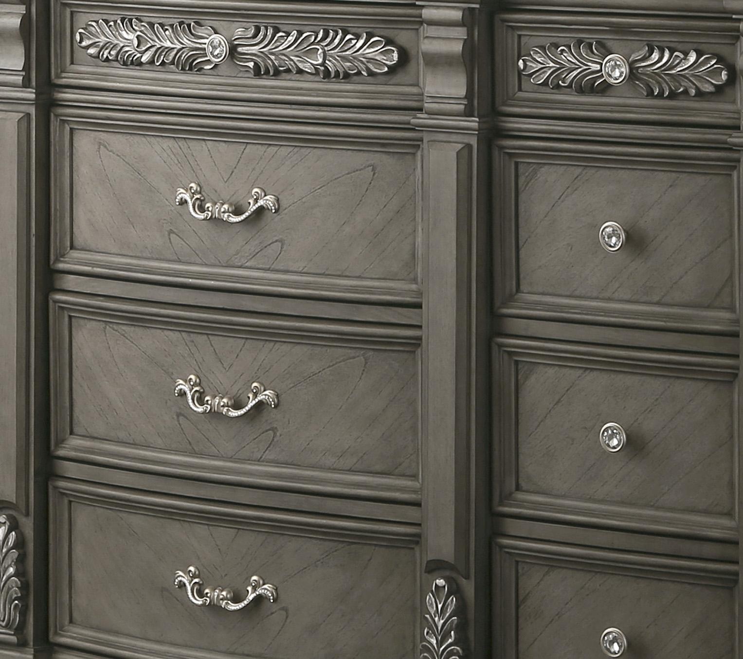 Silvy Transitional Style Dresser in Gray finish Wood Cosmos Furniture