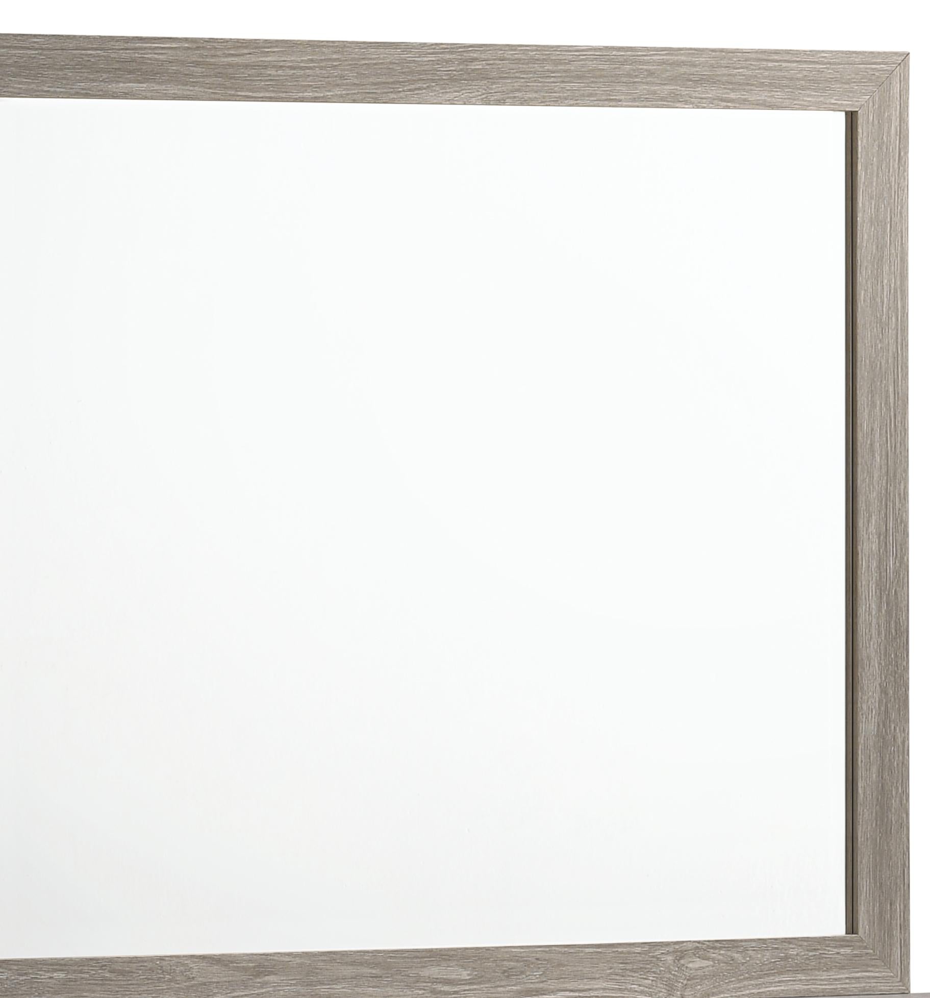 Yasmine White Modern Style Mirror in Gray finish Wood Cosmos Furniture