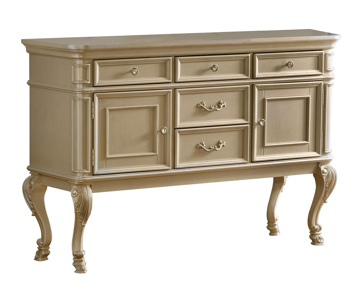 Miranda Transitional Style Dining Server in Gold finish Wood Cosmos Furniture