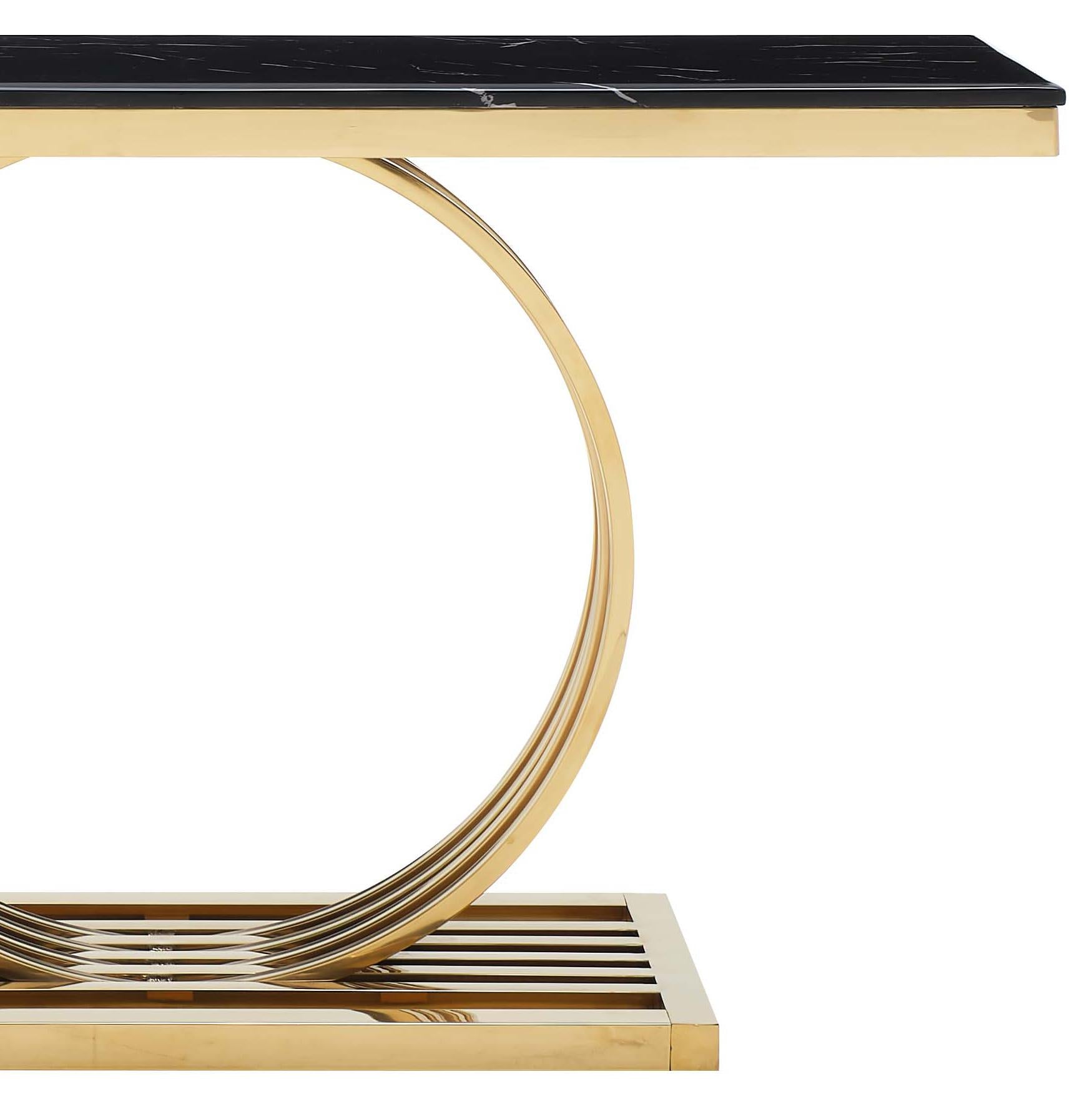 Arlene Modern Style Marble Console Table with Metal Base Cosmos Furniture