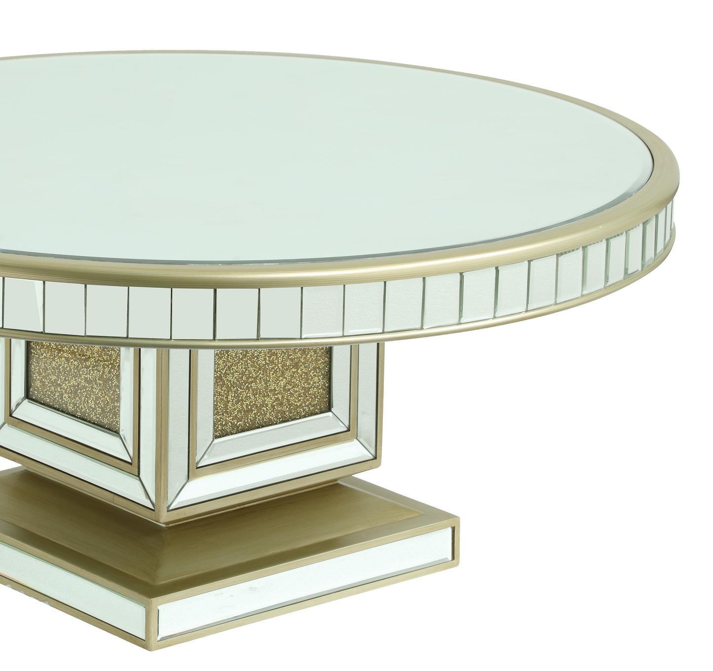 Harlow Modern Style Glass Coffee Table with Gold fiinish Cosmos Furniture