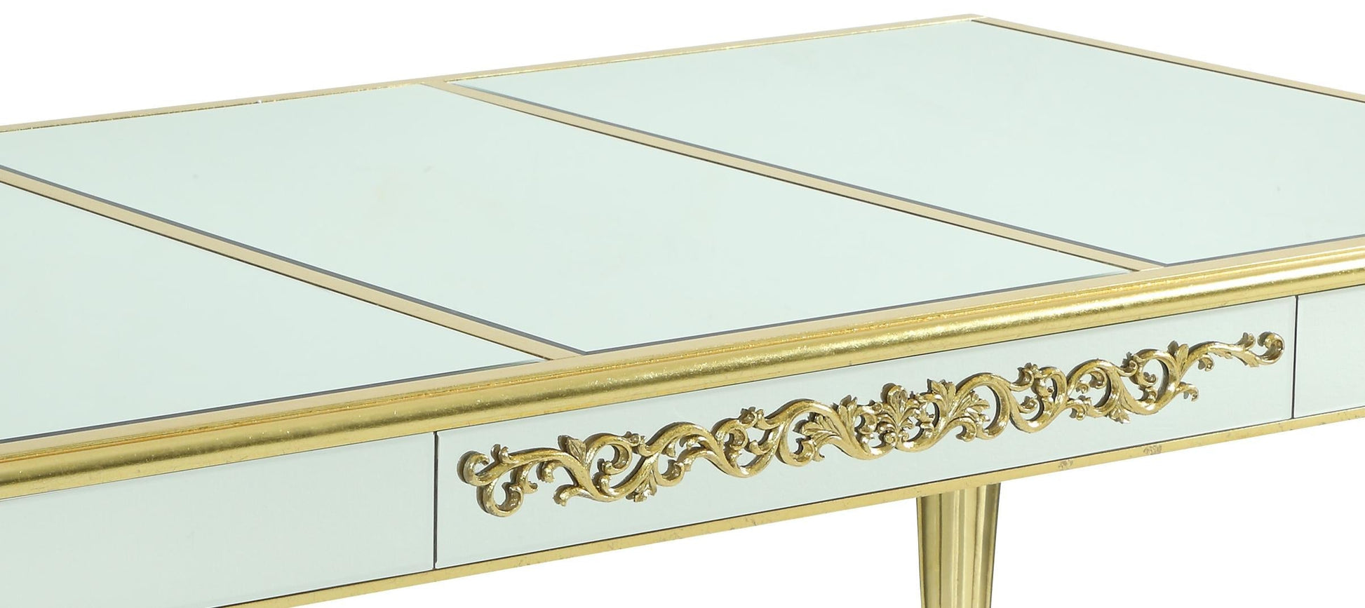 Queen Gold Modern Style Dining Table in Gold finish Wood Cosmos Furniture
