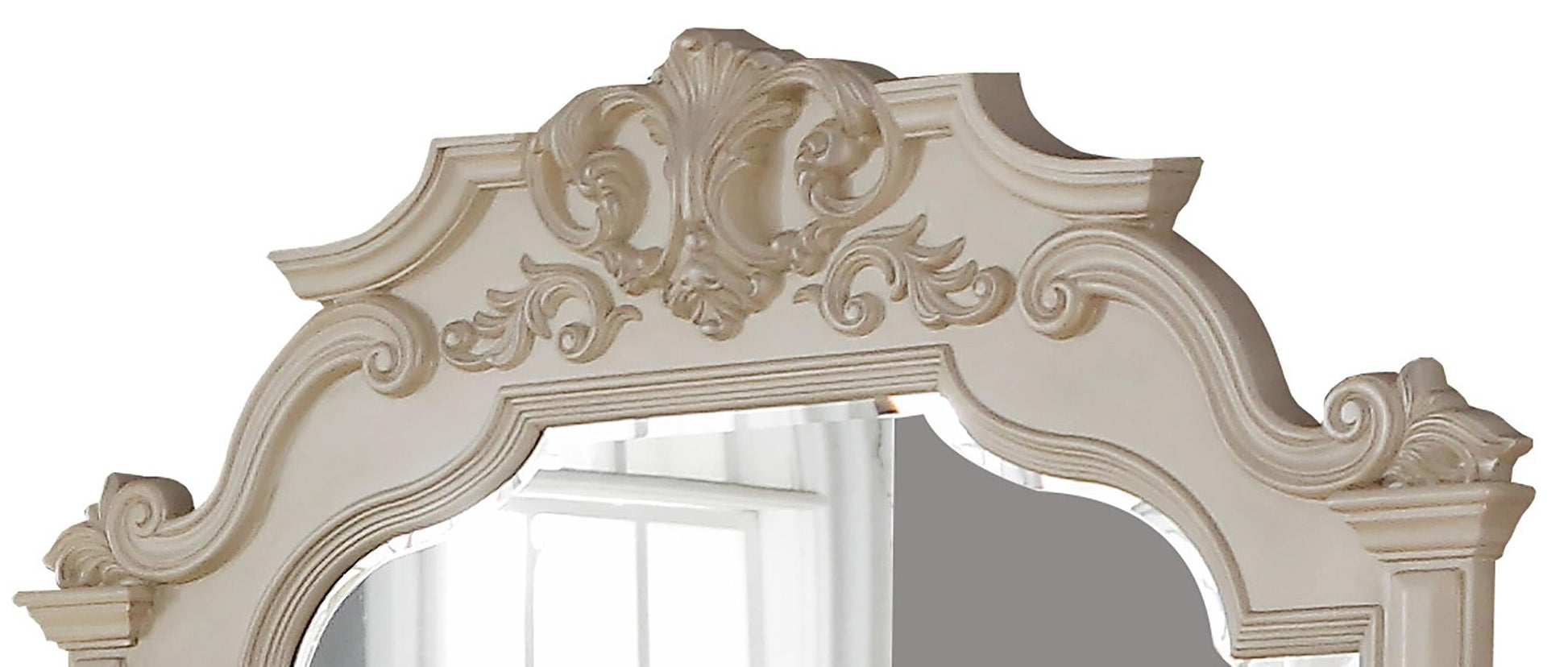 Victoria Traditional Style Mirror in Off-White finish Wood Cosmos Furniture