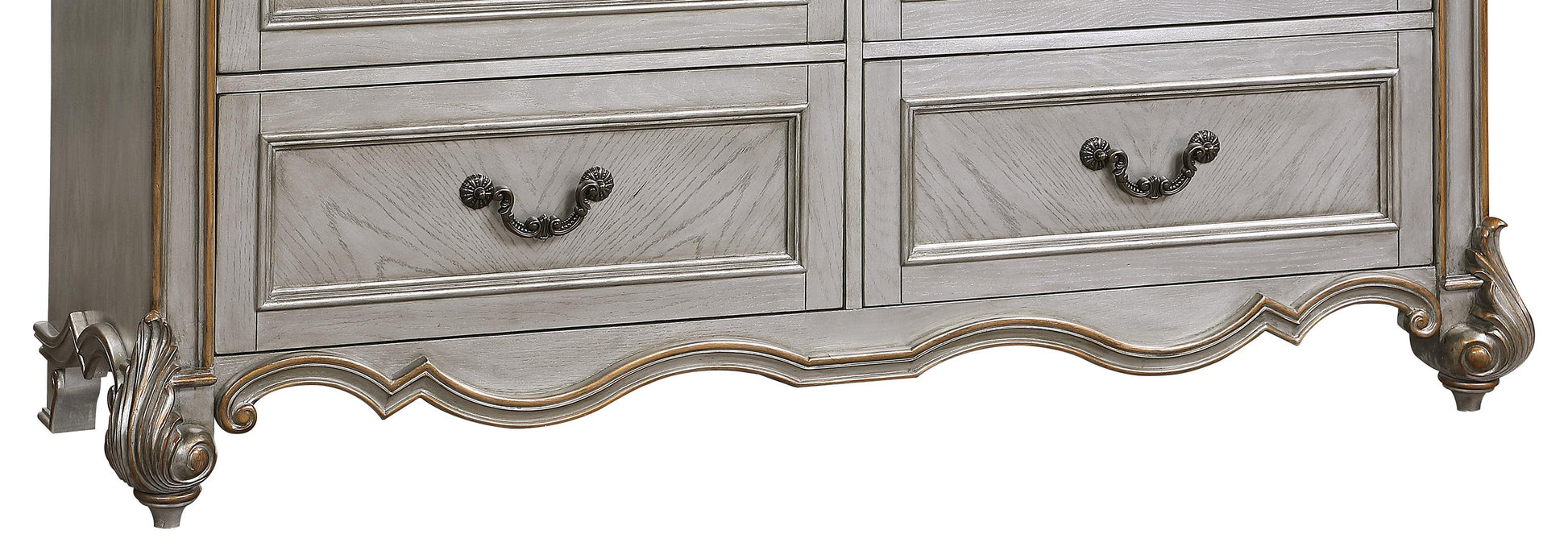 Melrose Transitional Style Dresser in Silver finish Wood Cosmos Furniture