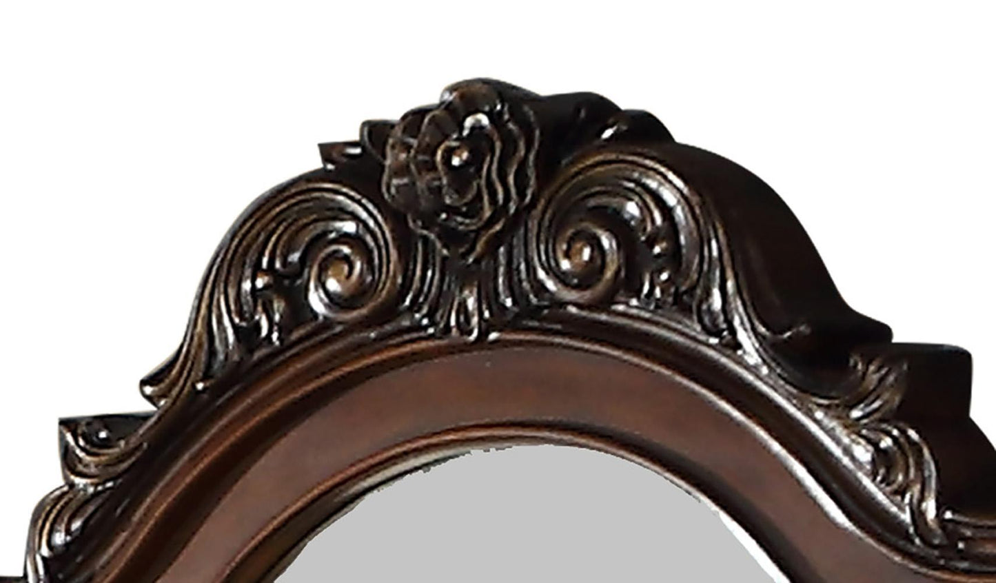 Santa Monica Traditional Style Mirror in Cherry finish Wood Cosmos Furniture