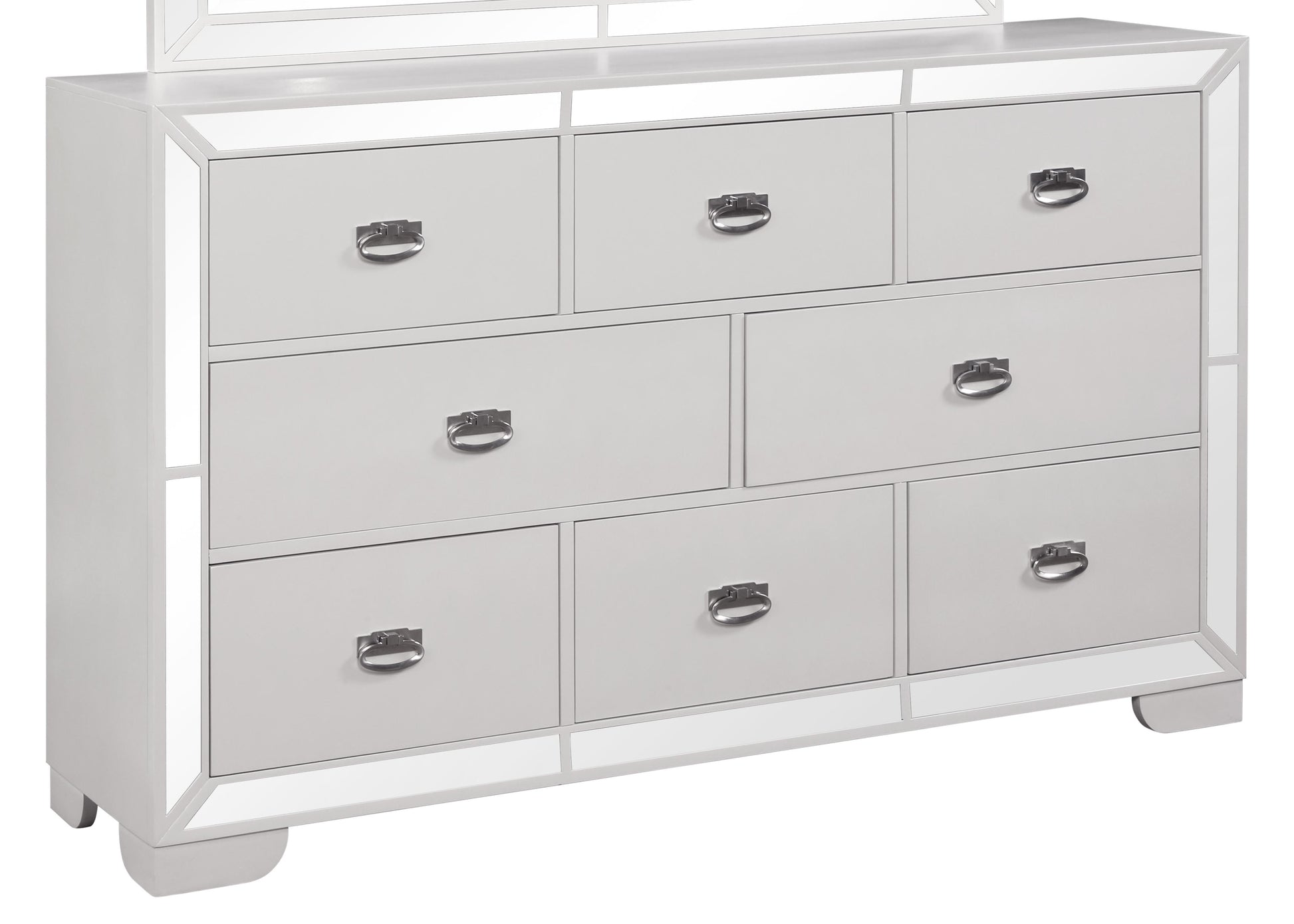 Grand Gloria Contemporary Style Dresser in White finish Wood Cosmos Furniture