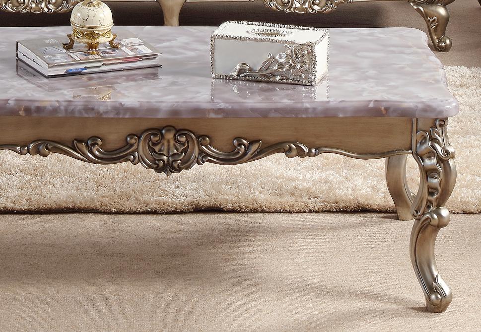 Ariana Traditional Style Coffee Table in Champagne finish Wood Cosmos Furniture