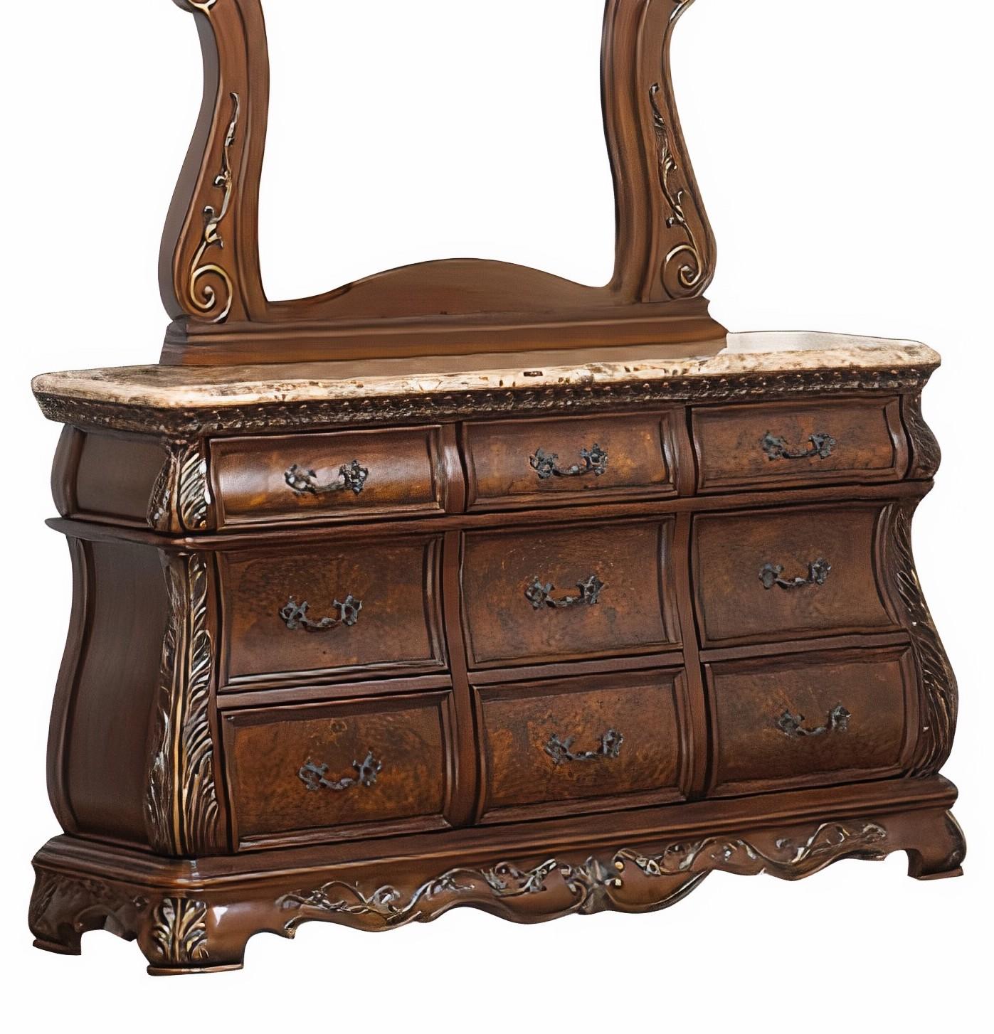 Cleopatra Traditional Style Dresser in Cherry finish Wood Cosmos Furniture