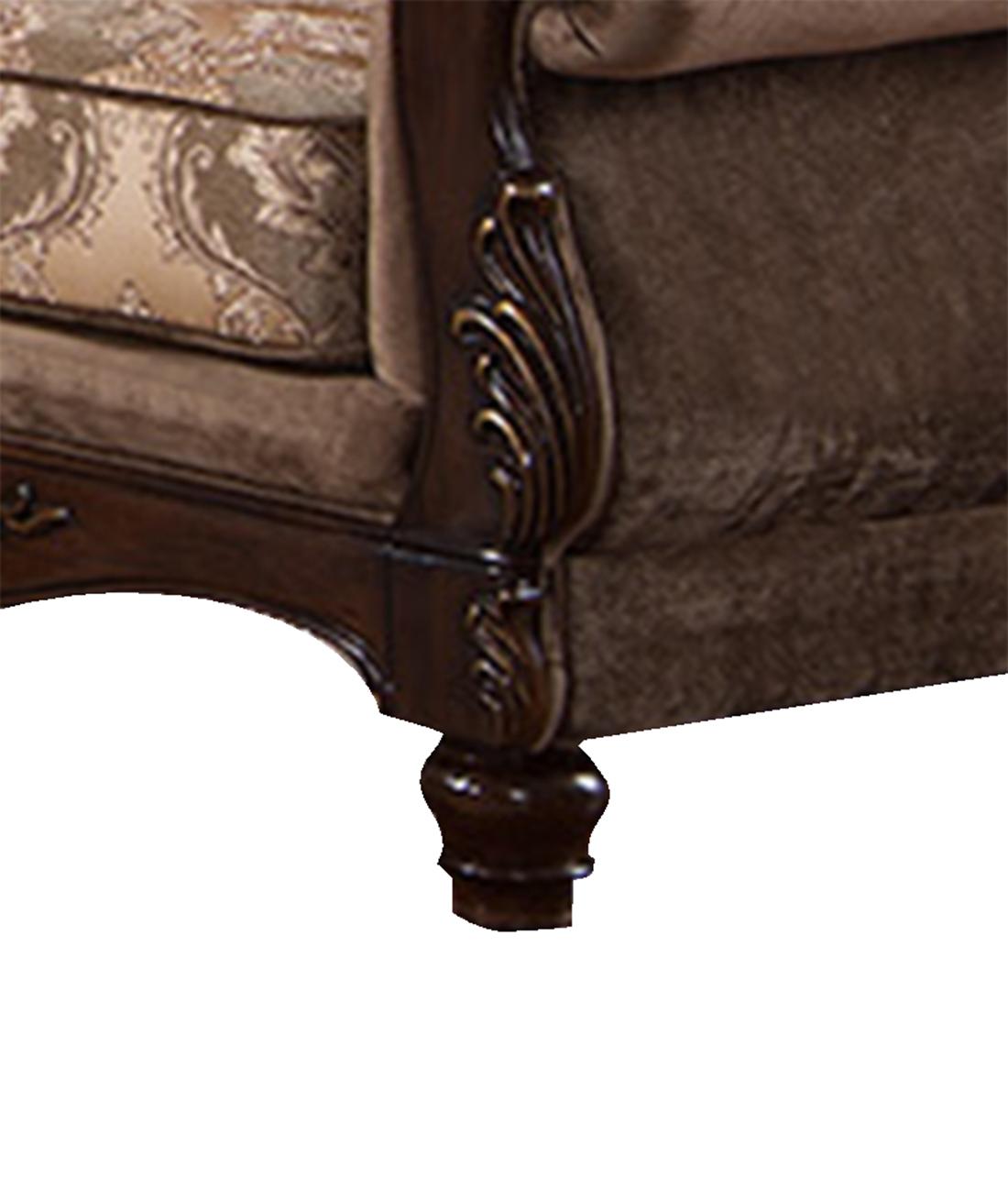 Zoya Traditional Style Loveseat in Cherry finish Wood Cosmos Furniture