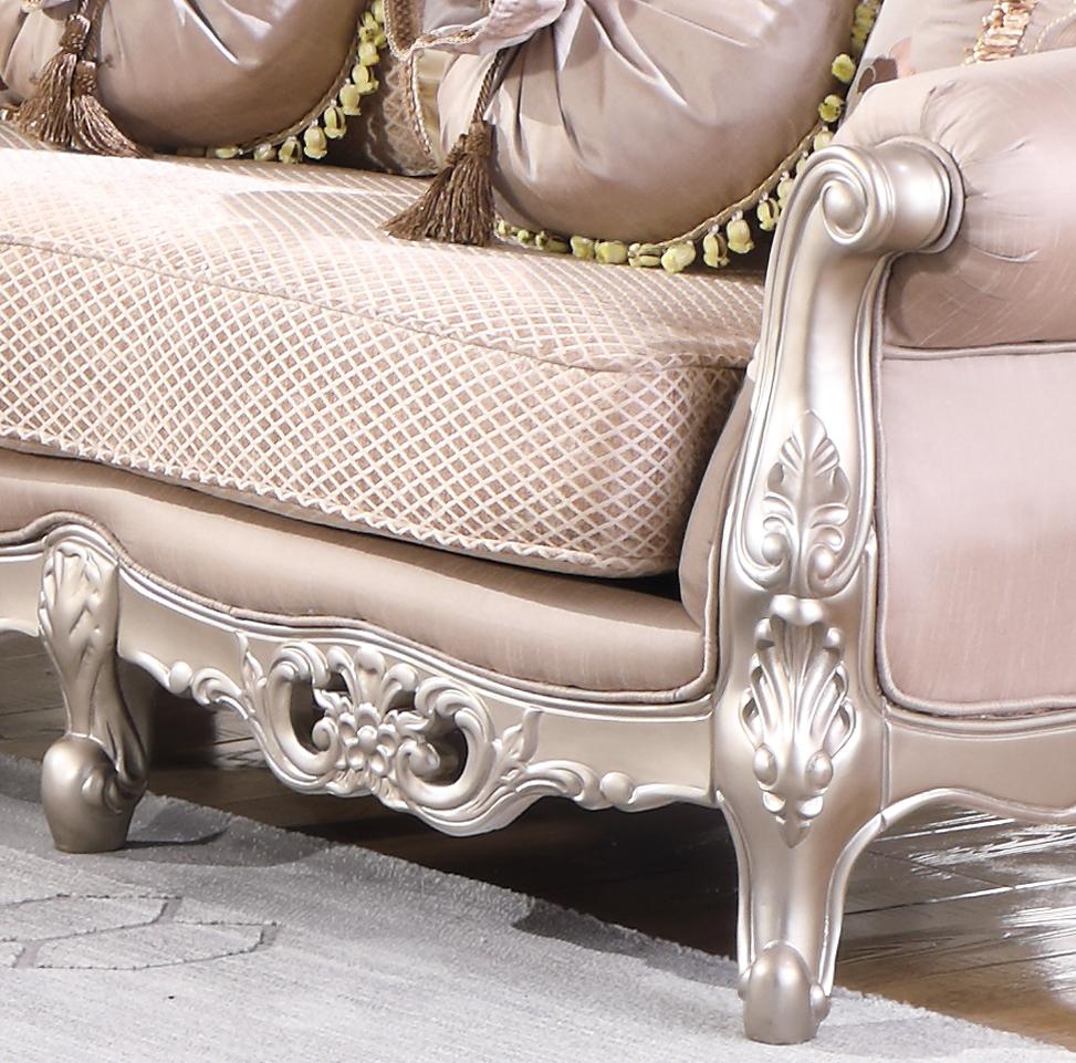 Daisy Traditional Style Loveseat in Pearl finish Wood Cosmos Furniture