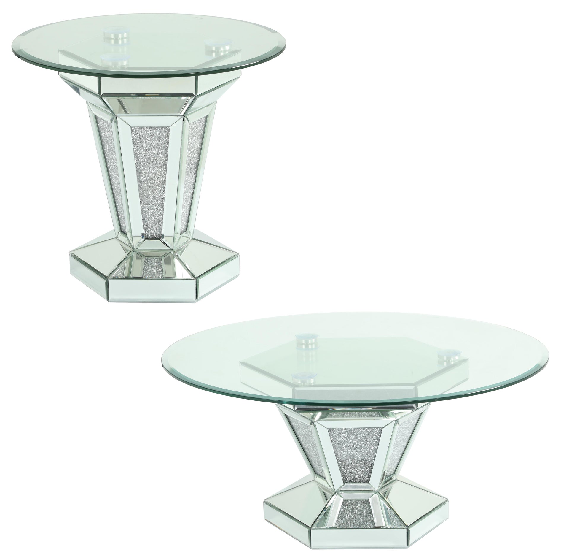 Diva Modern Style Glass End Table with Silver fiinish Cosmos Furniture