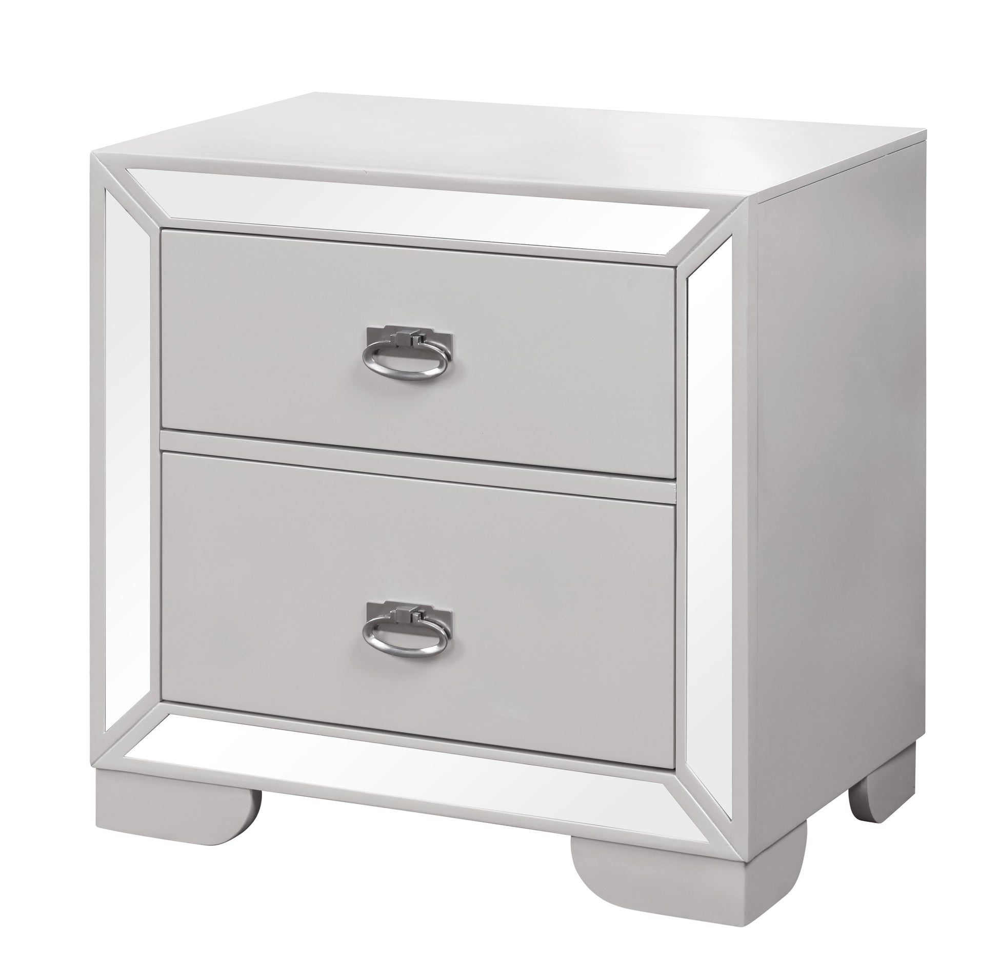 Grand Gloria Contemporary Style Nightstand in White finish Wood Cosmos Furniture