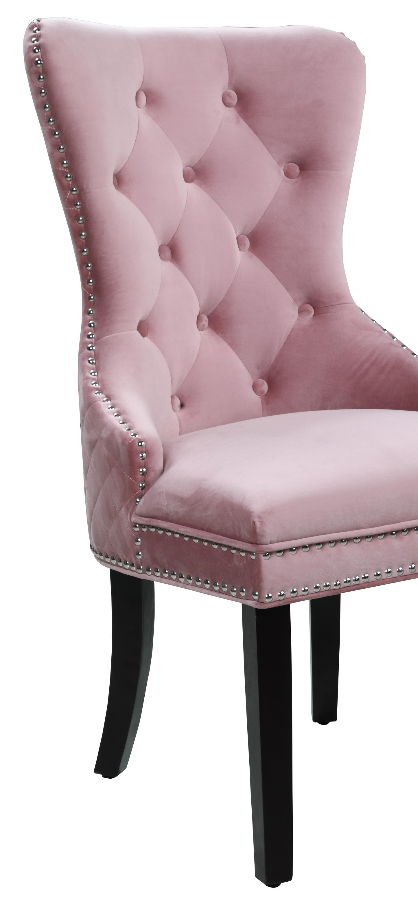 Bronx Transitional Style Pink Dining Chair in Walnut Wood Cosmos Furniture