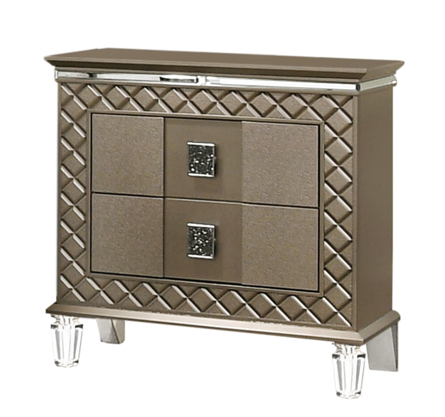 Coral Contemporary Style Nightstand in Bronze finish Wood Cosmos Furniture