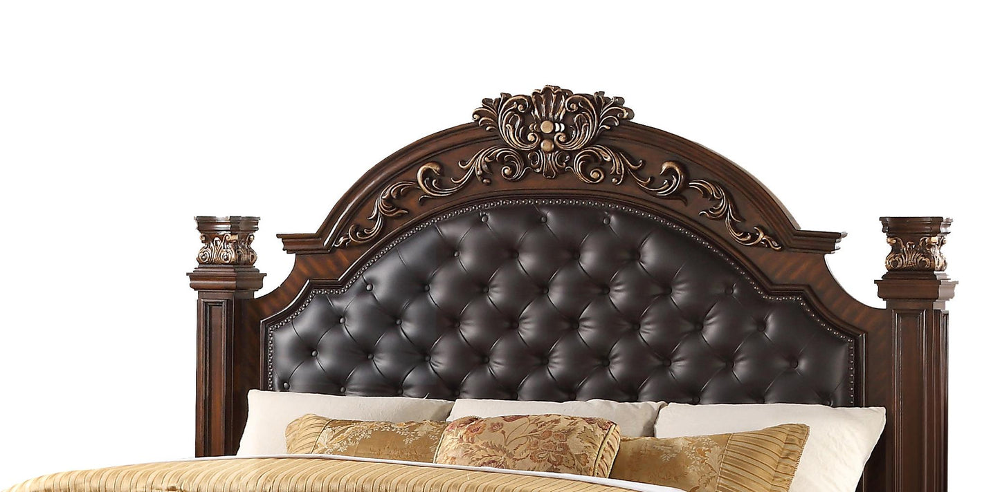 Aspen Traditional Style King Bed in Cherry finish Wood Cosmos Furniture