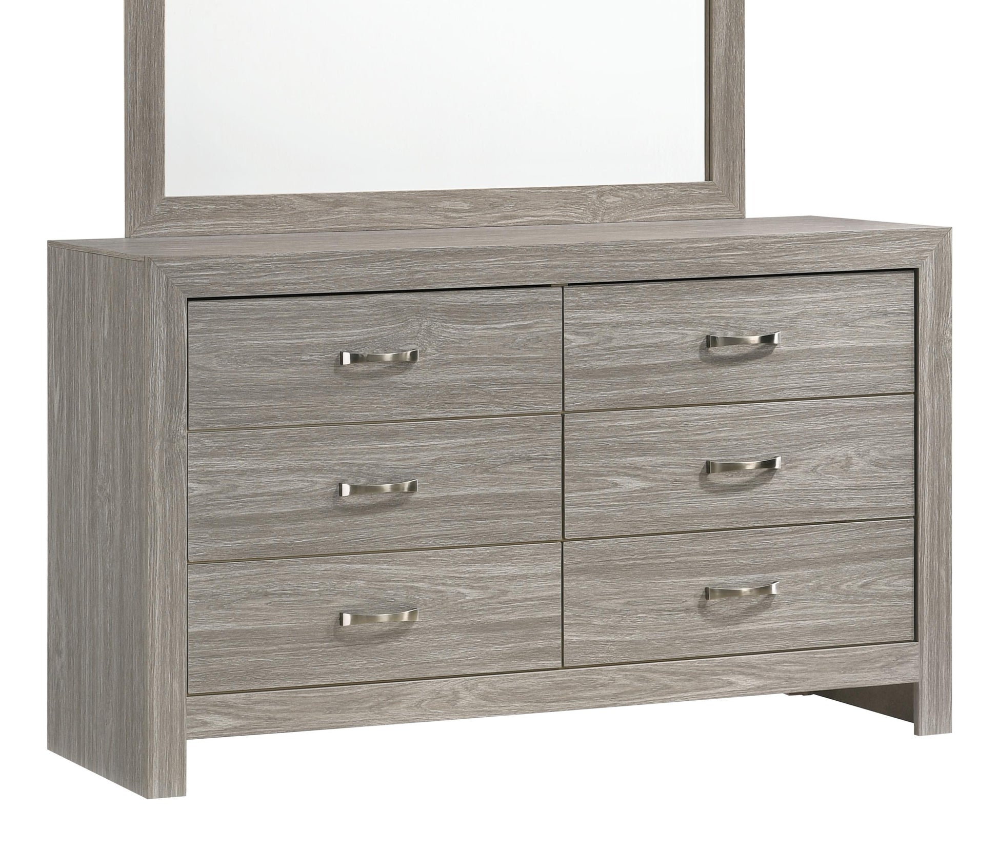 Yasmine White Modern Style Dresser in Gray finish Wood Cosmos Furniture