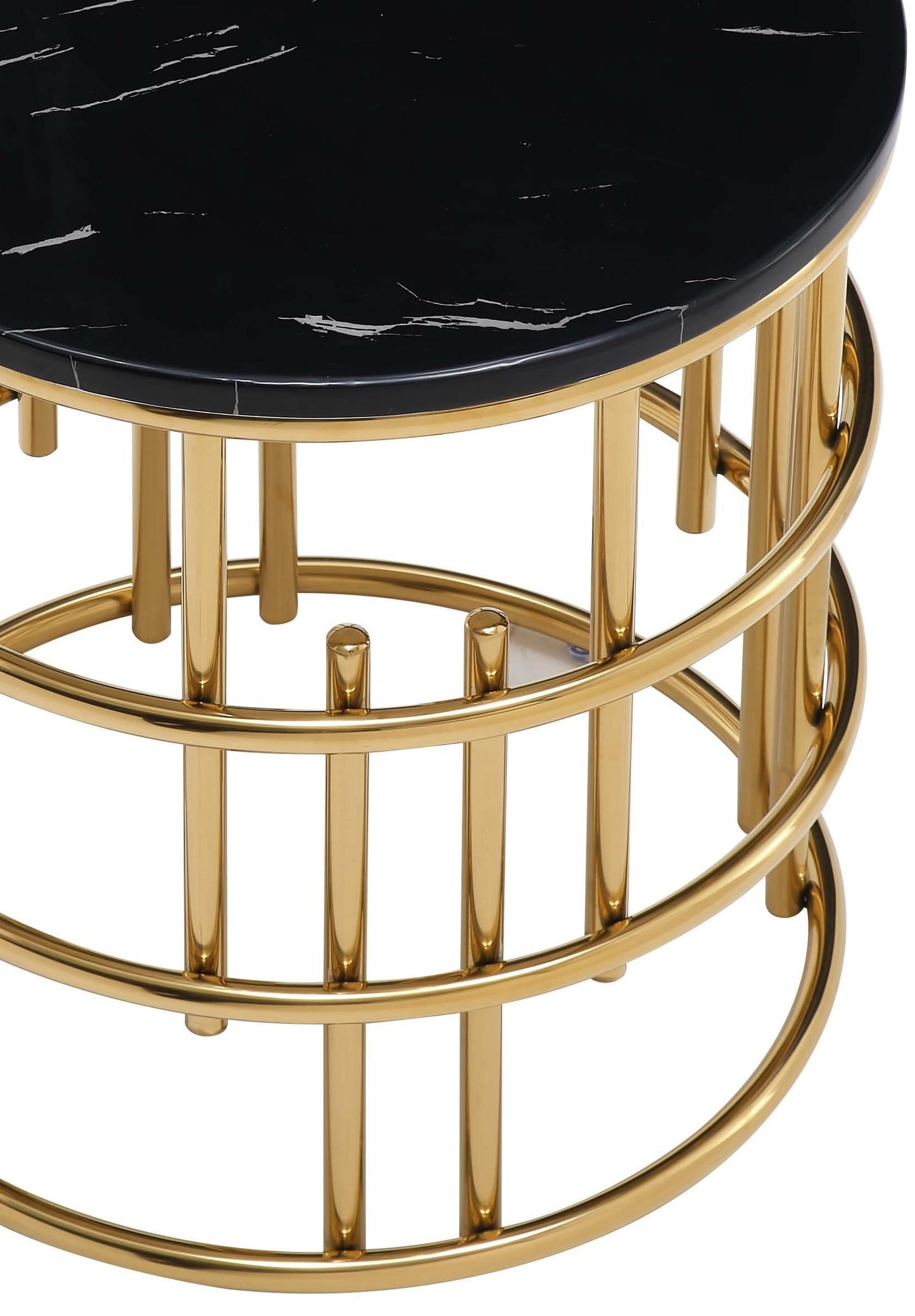 Talia Modern Style Marble End Table with Metal Base Cosmos Furniture