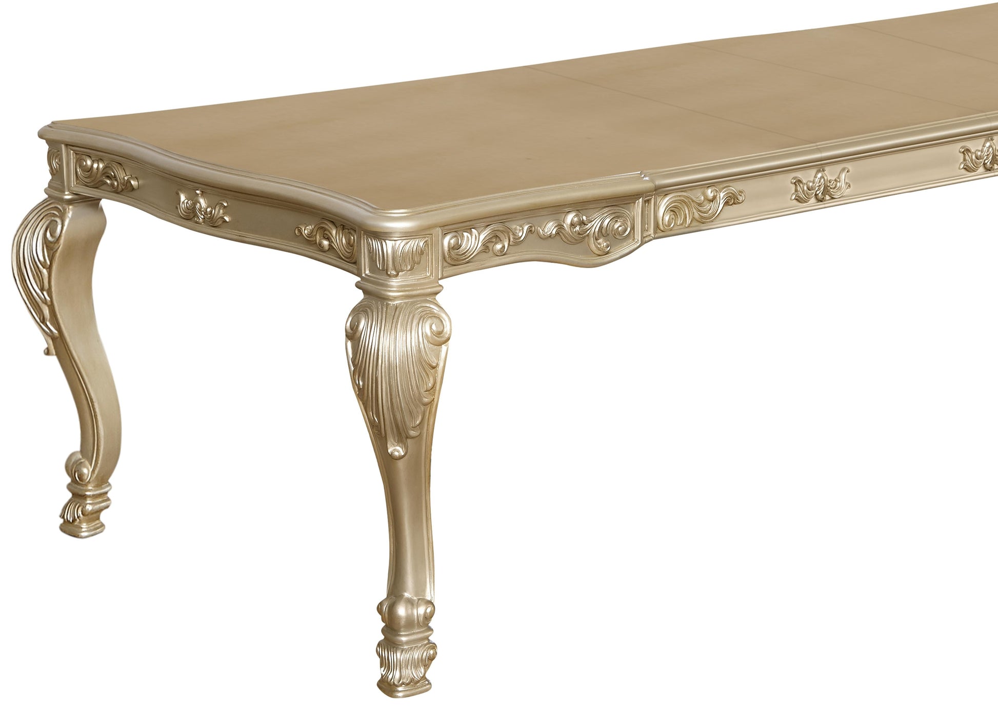 Miranda Transitional Style Dining Table in Gold finish Wood Cosmos Furniture