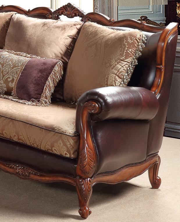 Anne Traditional Style Loveseat in Cherry finish Wood Cosmos Furniture