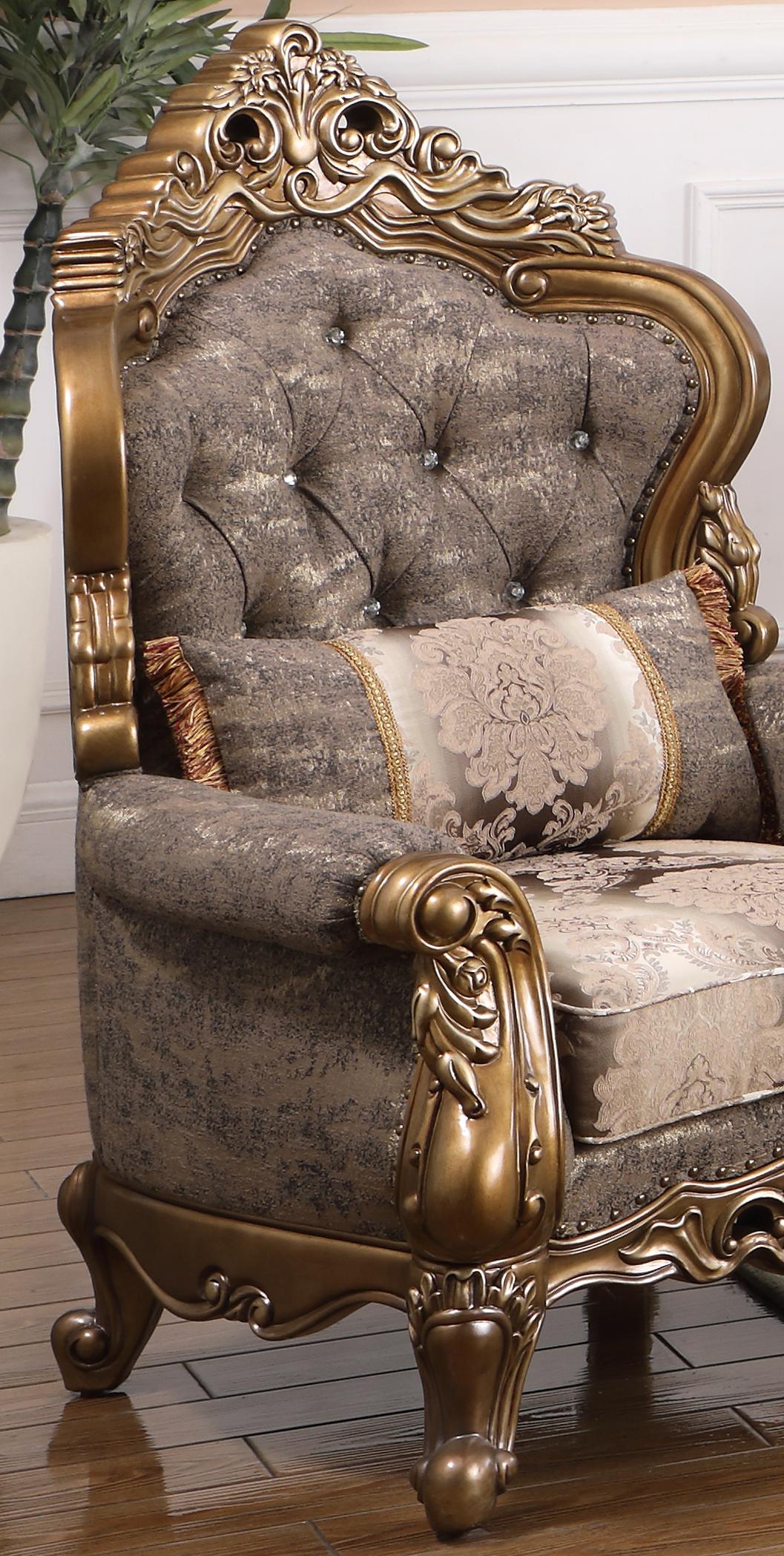 Amelia Traditional Style Chair in Bronze finish Wood Cosmos Furniture