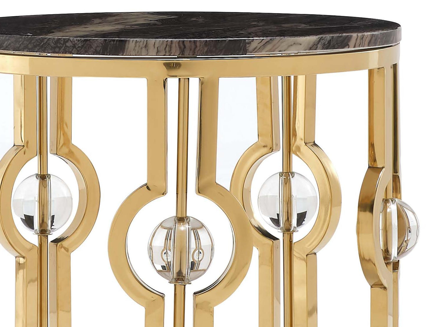 Fallon Modern Style Marble End Table with Metal Base Cosmos Furniture