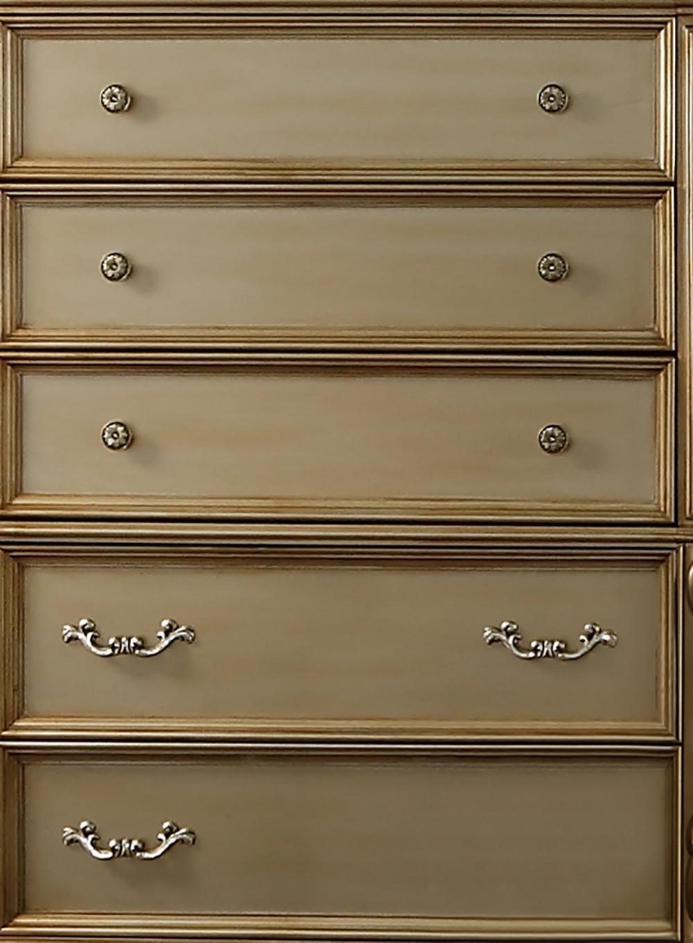 Miranda Transitional Style Chest in Gold finish Wood Cosmos Furniture