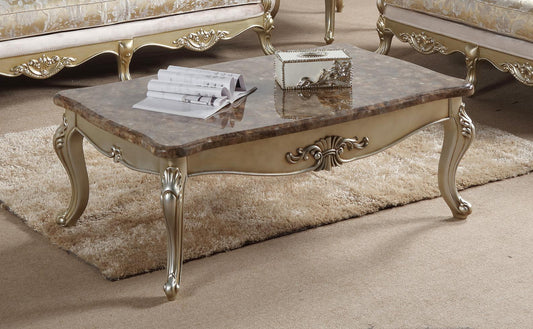 Diana Traditional Style Coffee Table in Champagne finish Wood Cosmos Furniture