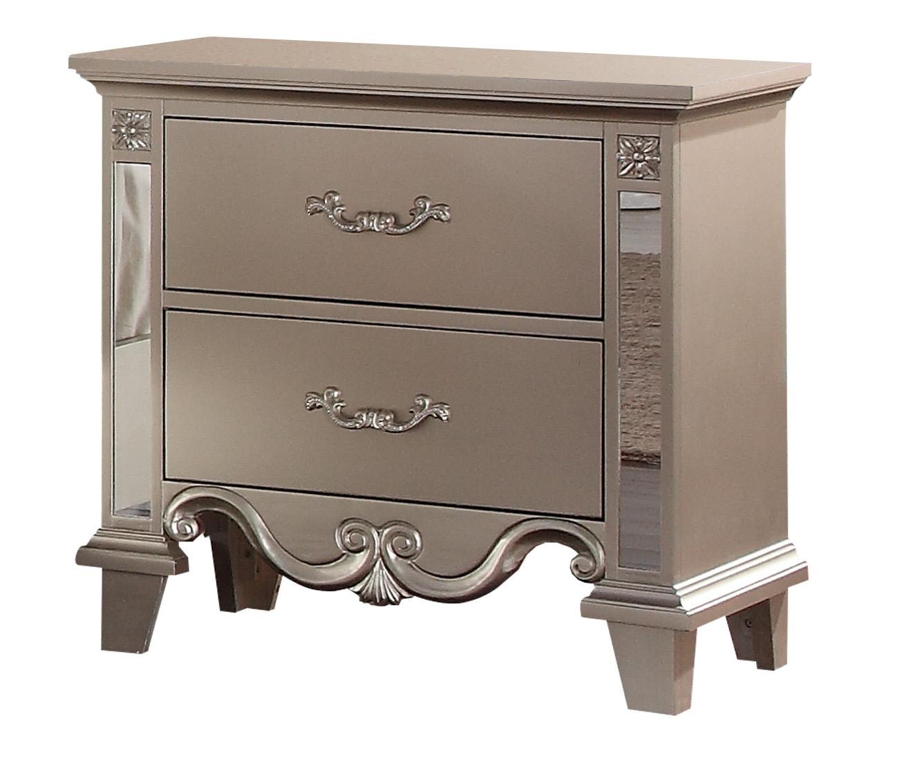 Sonia Contemporary Style Nightstand in Beige finish Wood Cosmos Furniture