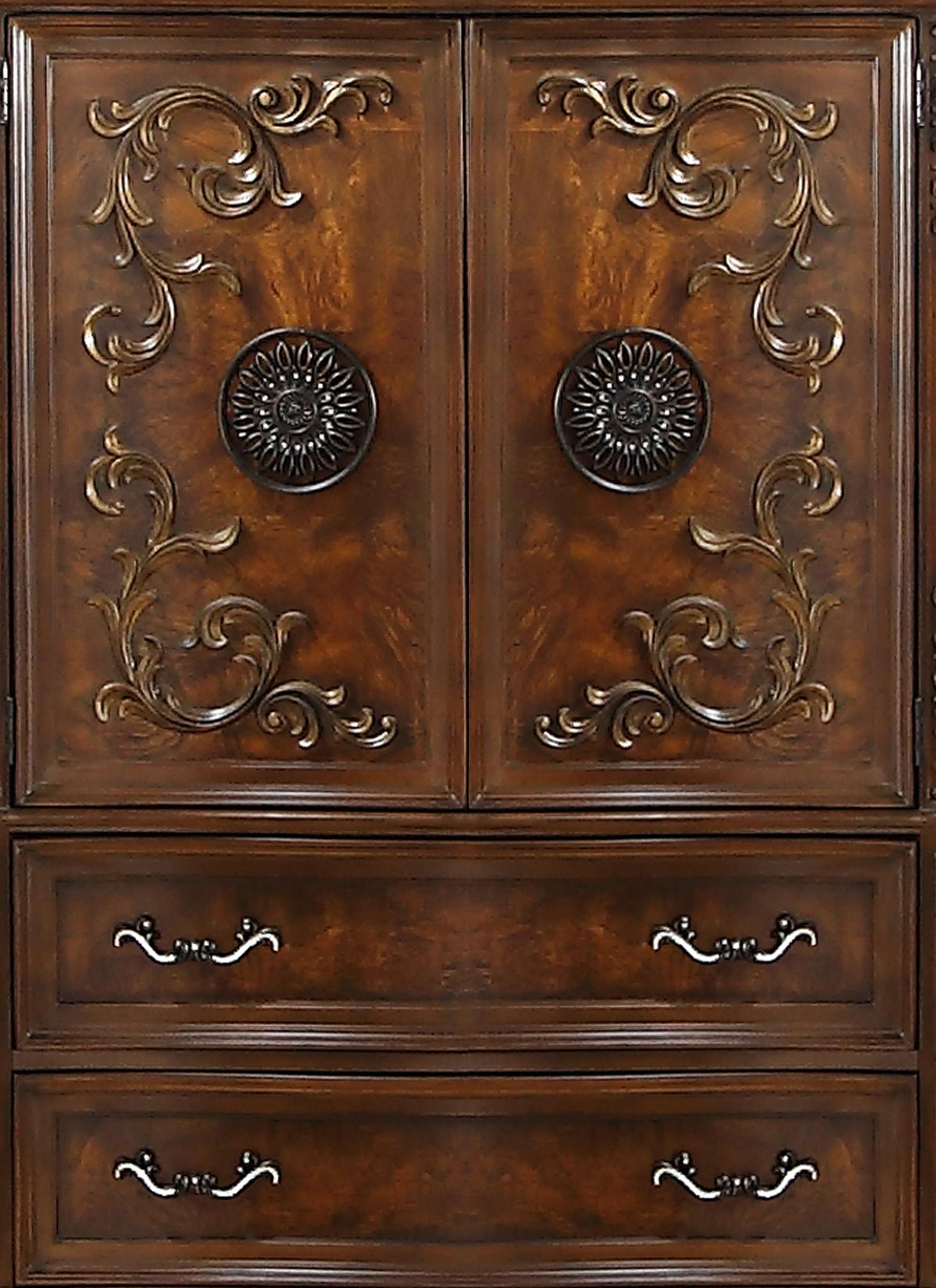 Santa Monica Traditional Style Chest in Cherry finish Wood Cosmos Furniture