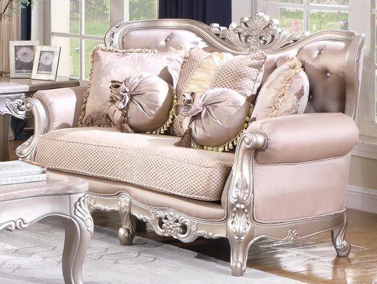 Daisy Traditional Style Loveseat in Pearl finish Wood Cosmos Furniture