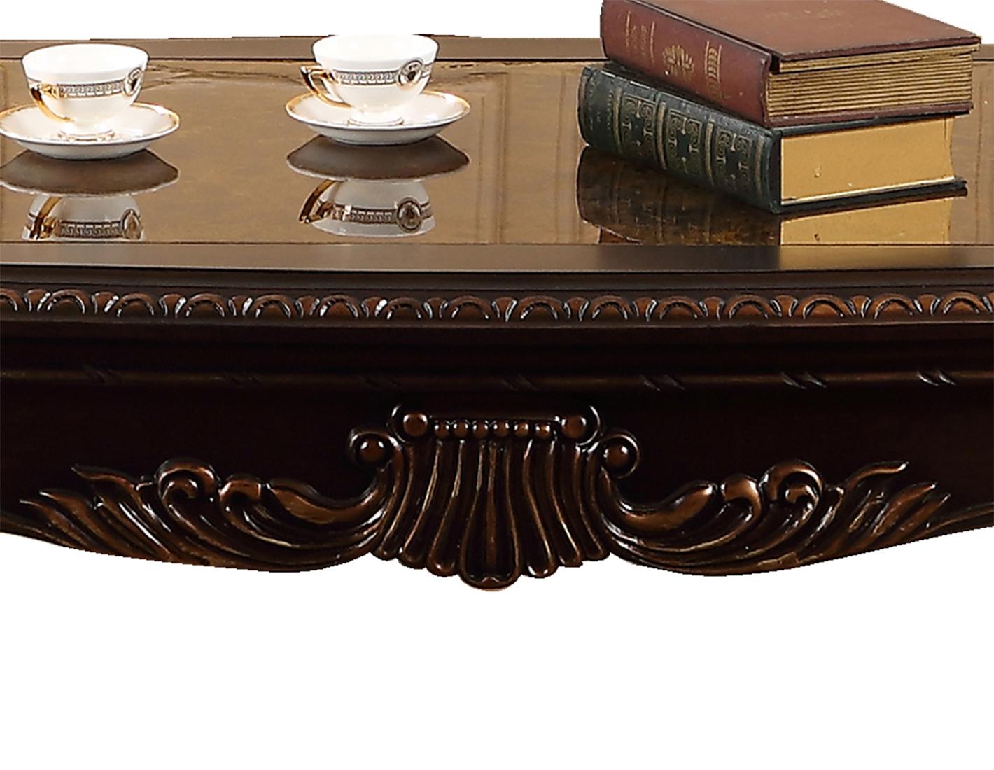 Alexa Traditional Style Coffee Table in Cherry finish Wood Cosmos Furniture