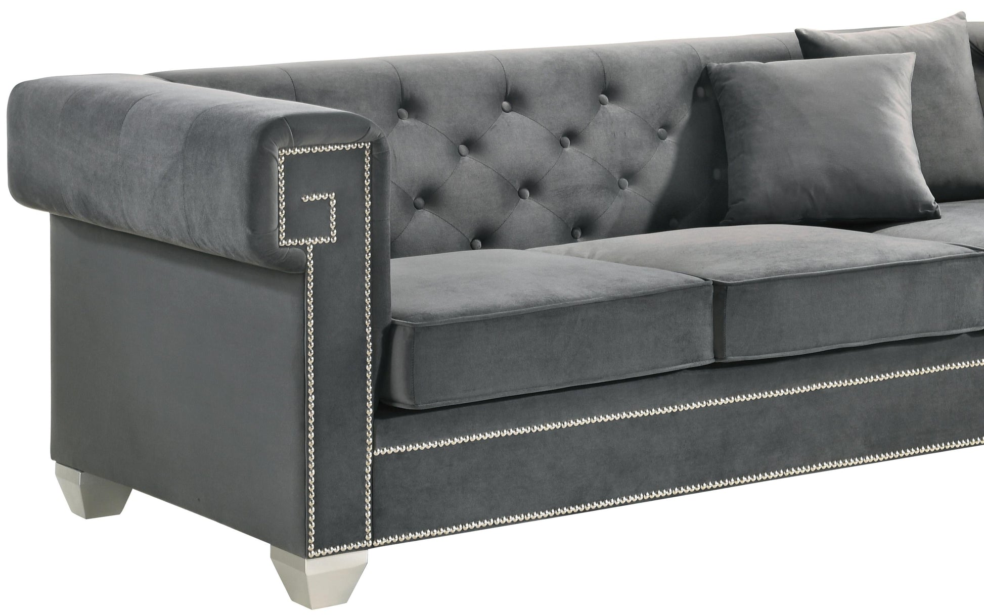 Clover Modern Style Gray Sofa with Steel Legs Cosmos Furniture