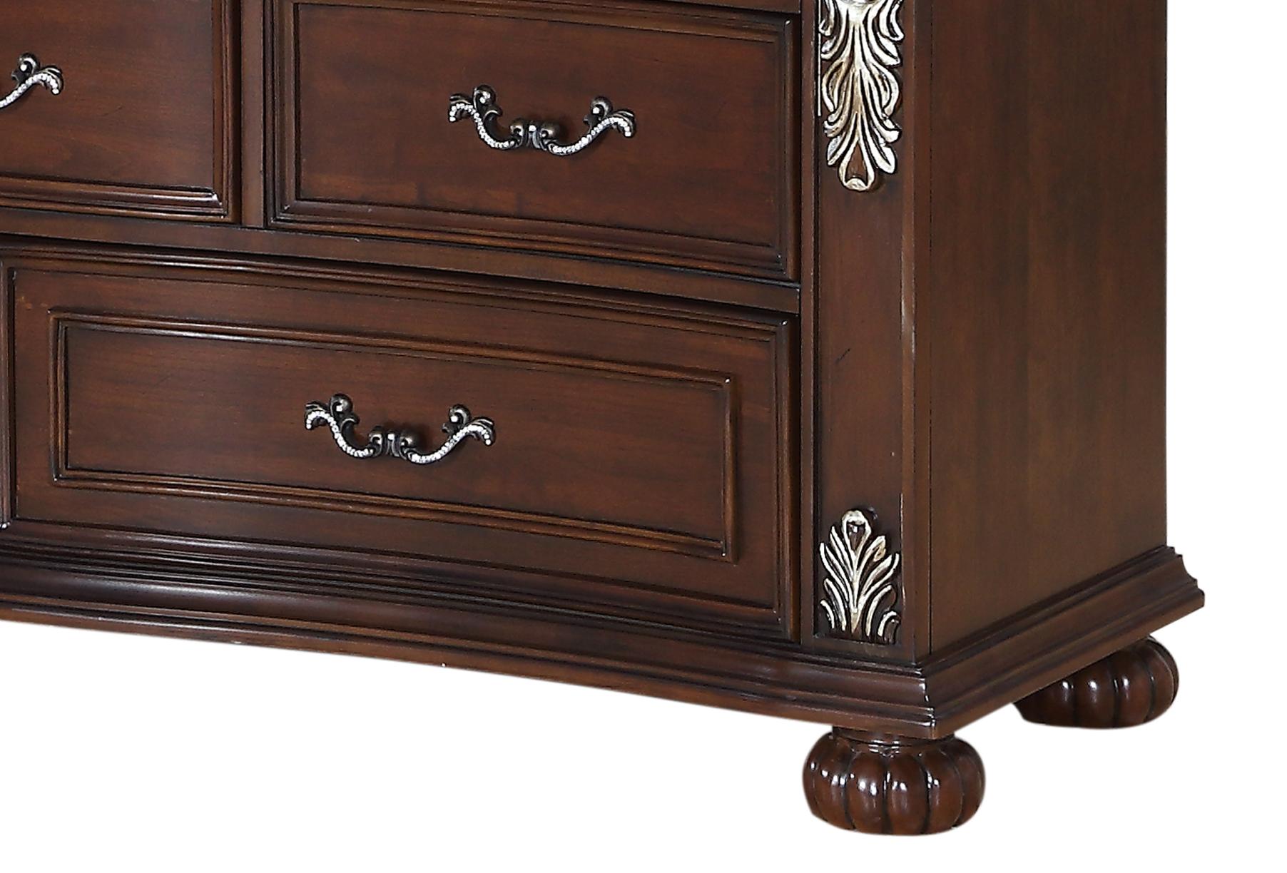 Rosanna Traditional Style Dresser in Cherry finish Wood Cosmos Furniture