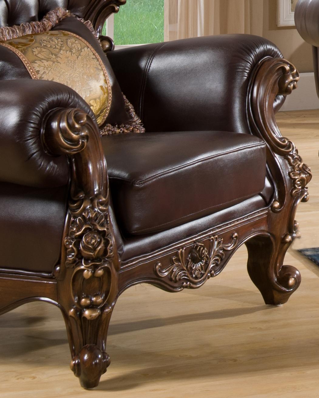 Vanessa Traditional Style Chair in Walnut finish Wood Cosmos Furniture